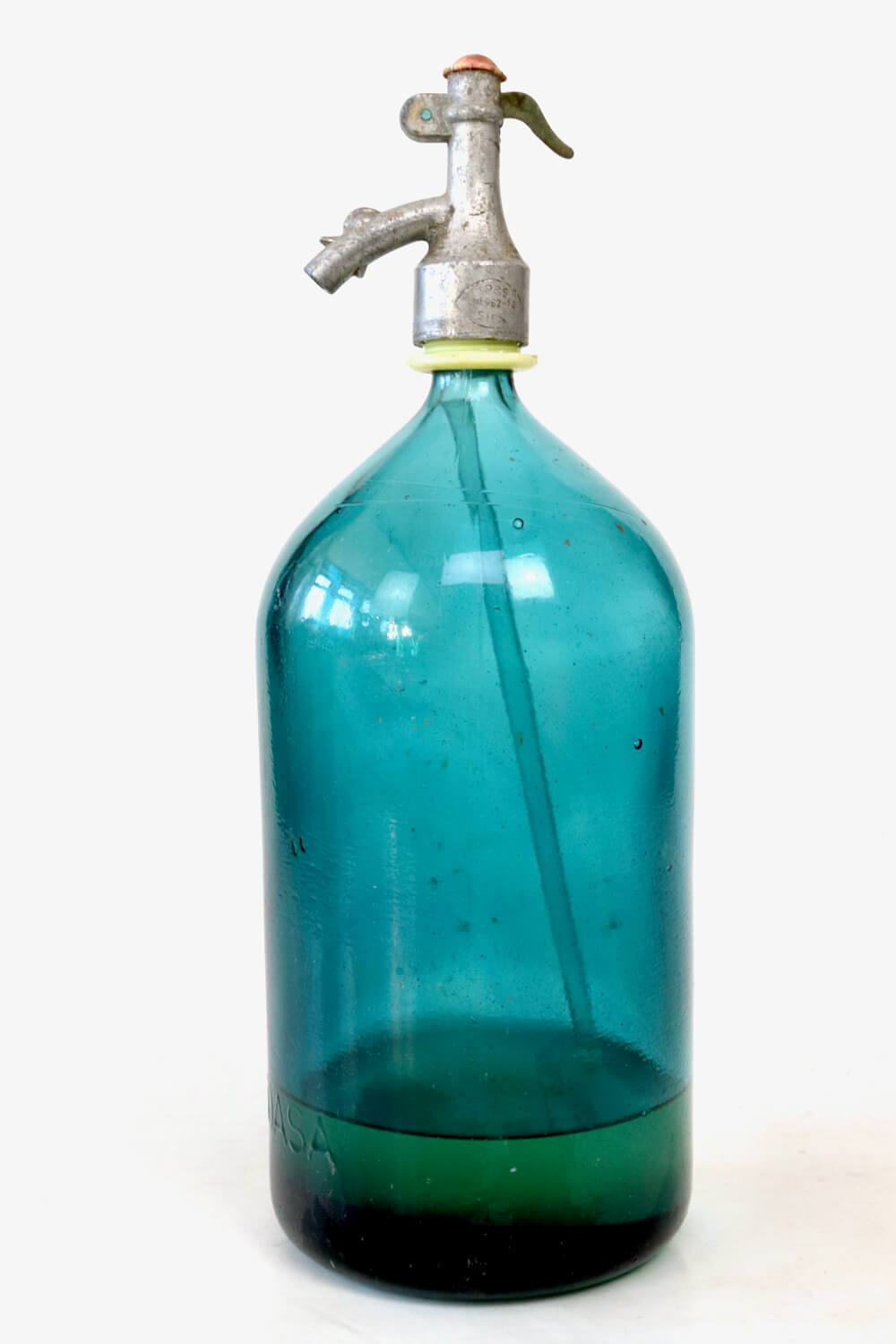 Große Siphonflasche blau