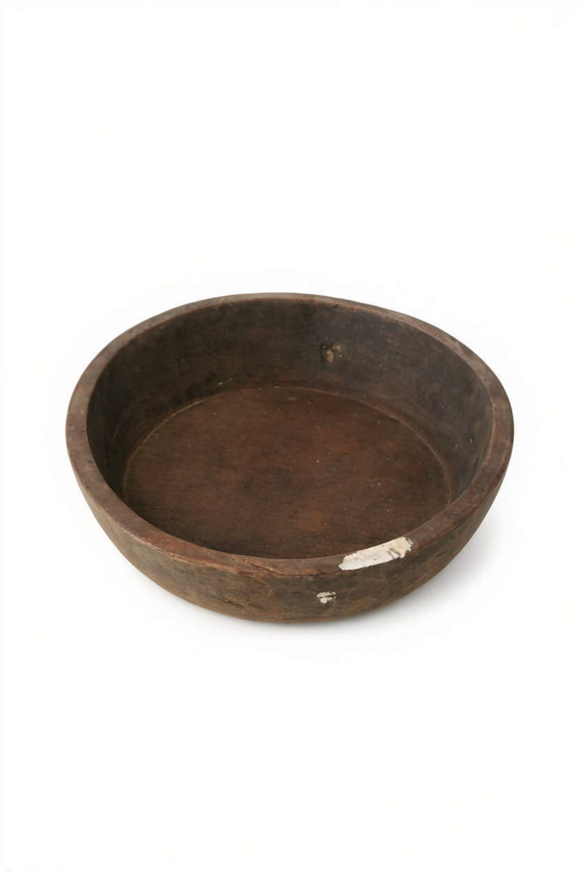 Runde Holzschale antik rustikal, Ø 40 cm  