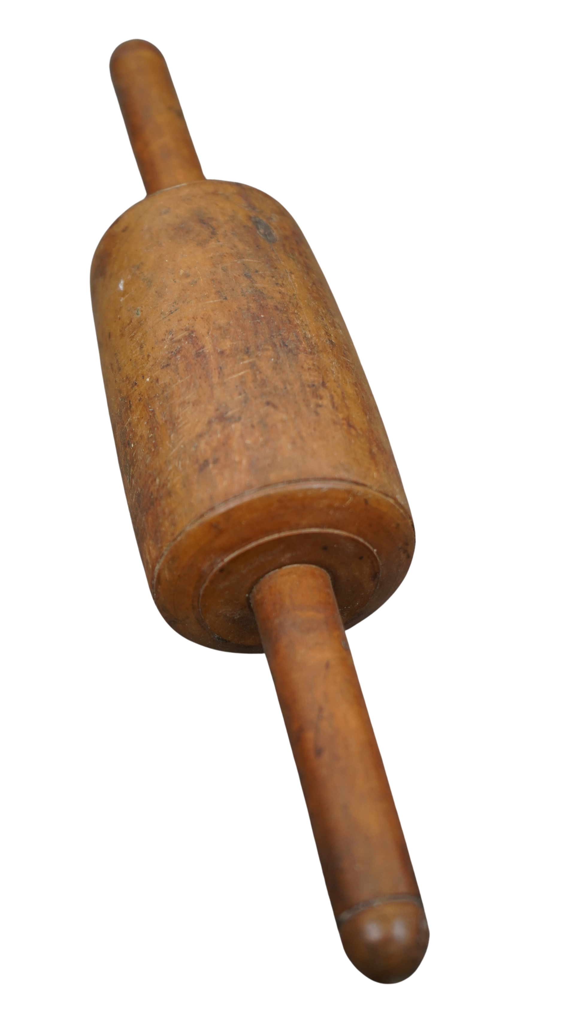 traditionelle Vintage-Teigrolle mit warmer Patina und charaktervollen Gebrauchsspuren