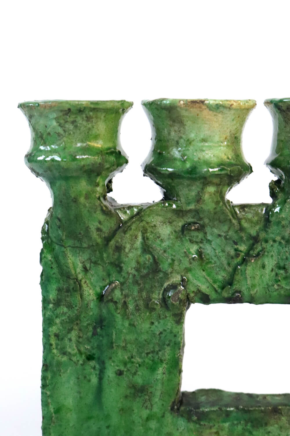 Großer Kerzenständer aus Keramik grün