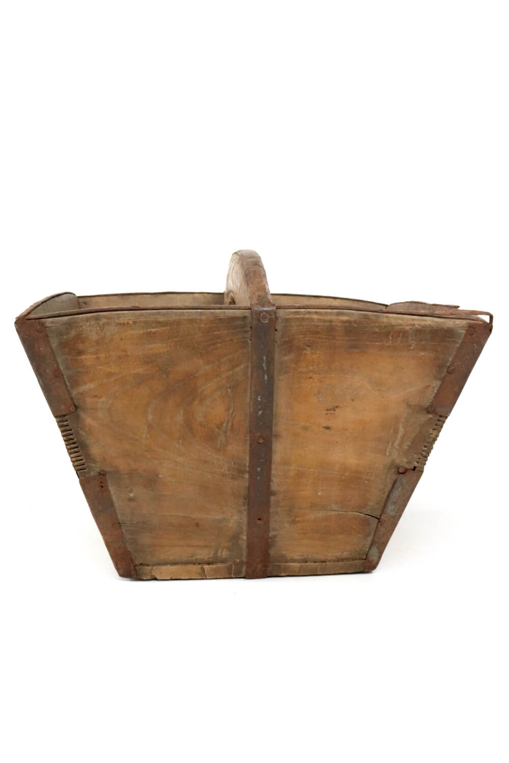 Reiskorb antik aus Holz mit Griff