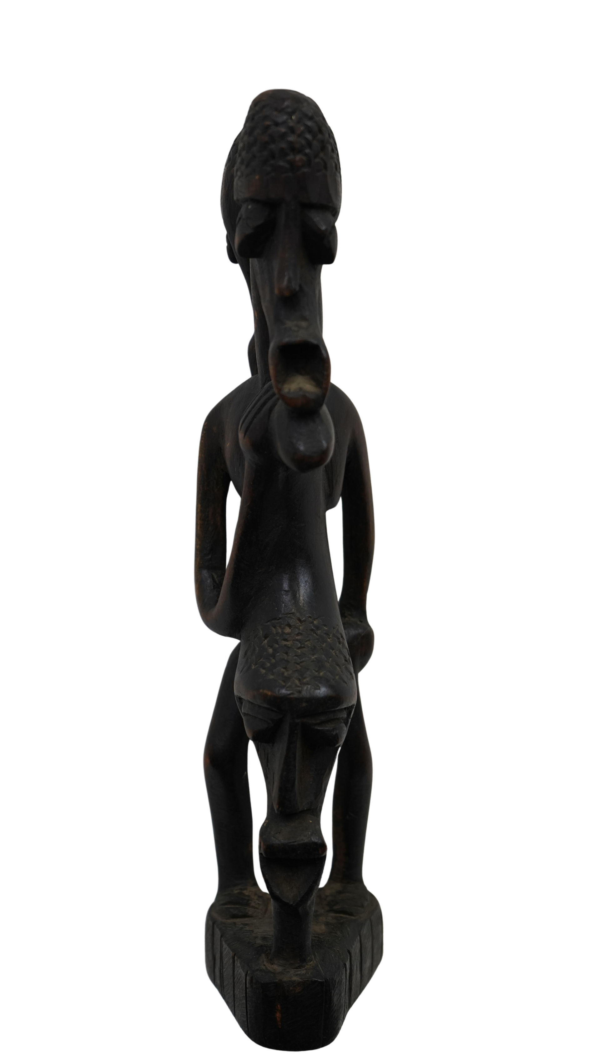 Außergewöhnliche mehrgesichtige Holzskulptur – Ausdrucksstarke Schnitzkunst