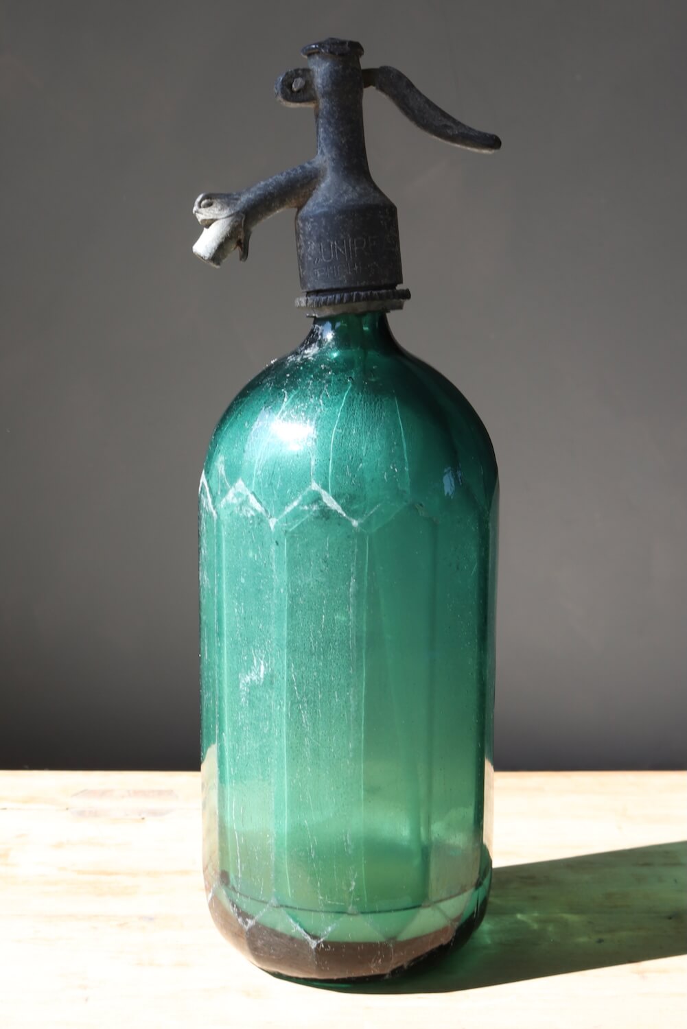 Antique seltzer bottle green