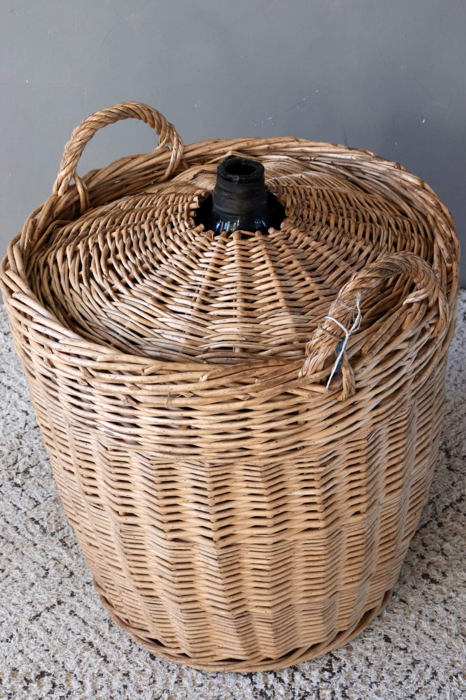 Vintage wicker glass balloon
