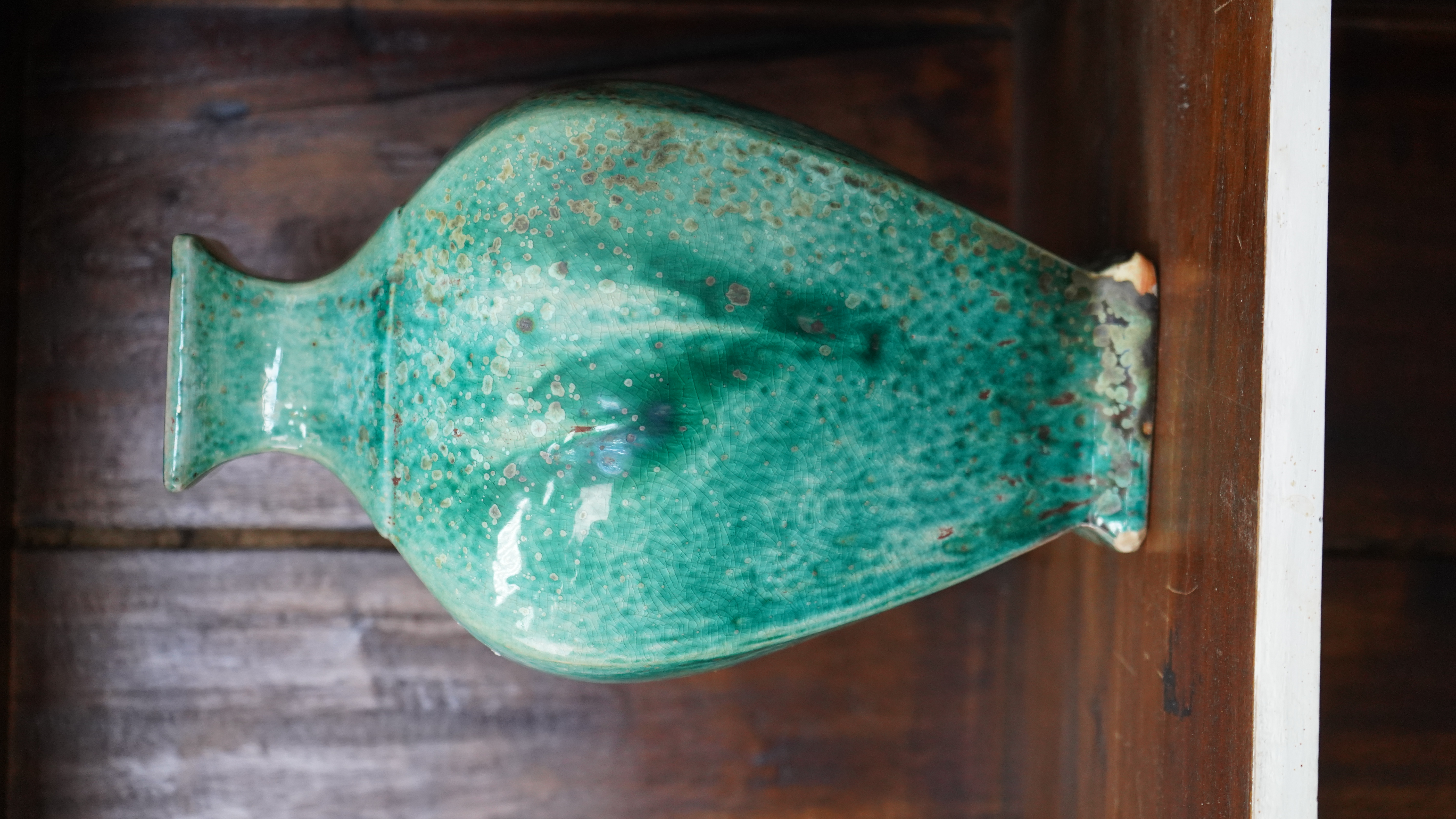 Porzellanvase türkis mit Glasur