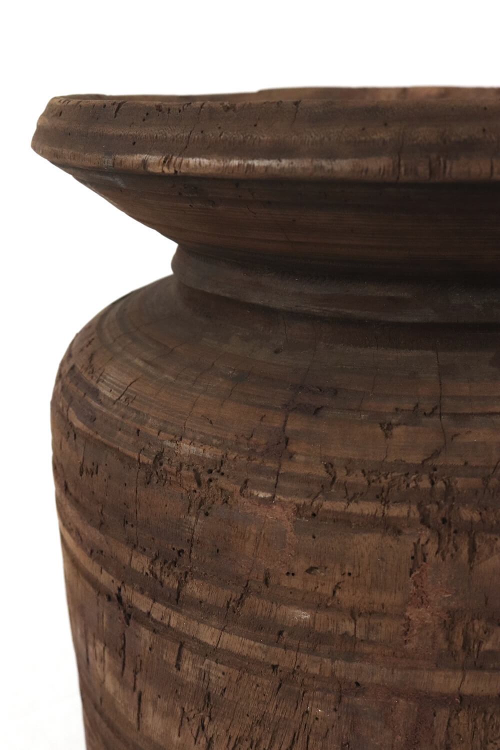 Antique rustic wooden vase 35xø27