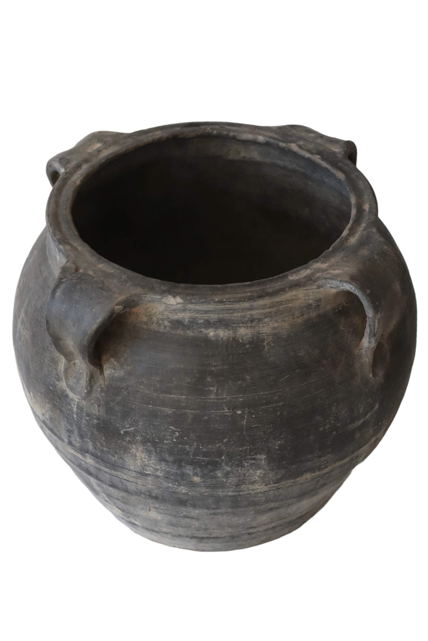 Dunkelgraue Terrakotta Vase antik, 26xø30