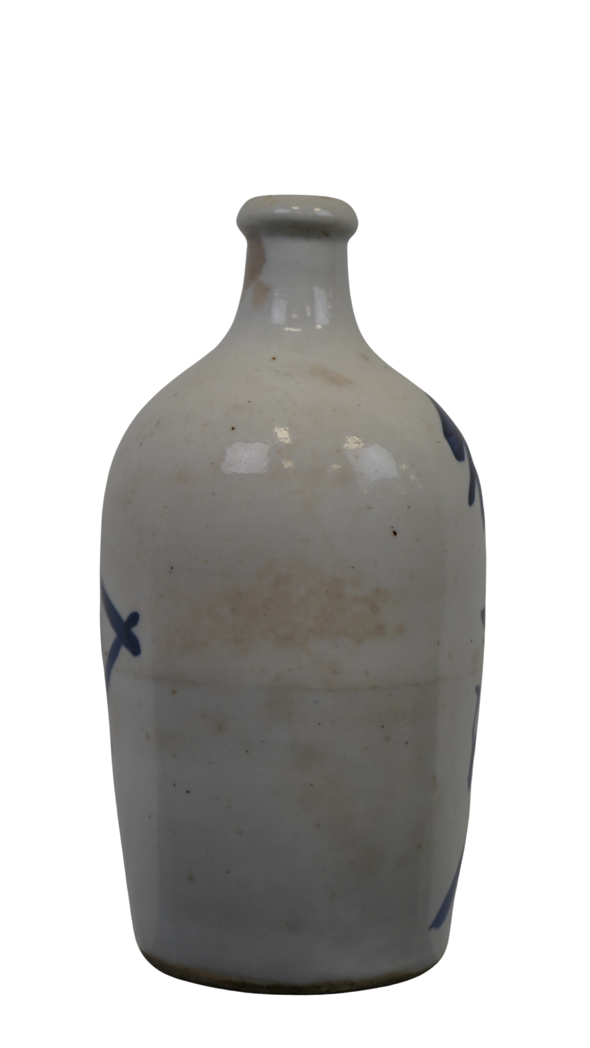Japanische Sakeflasche Tokkuri blau-weiß
