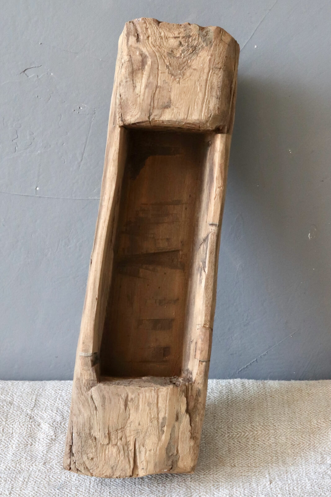 Holzschale eckig rustikal, 11x45x14