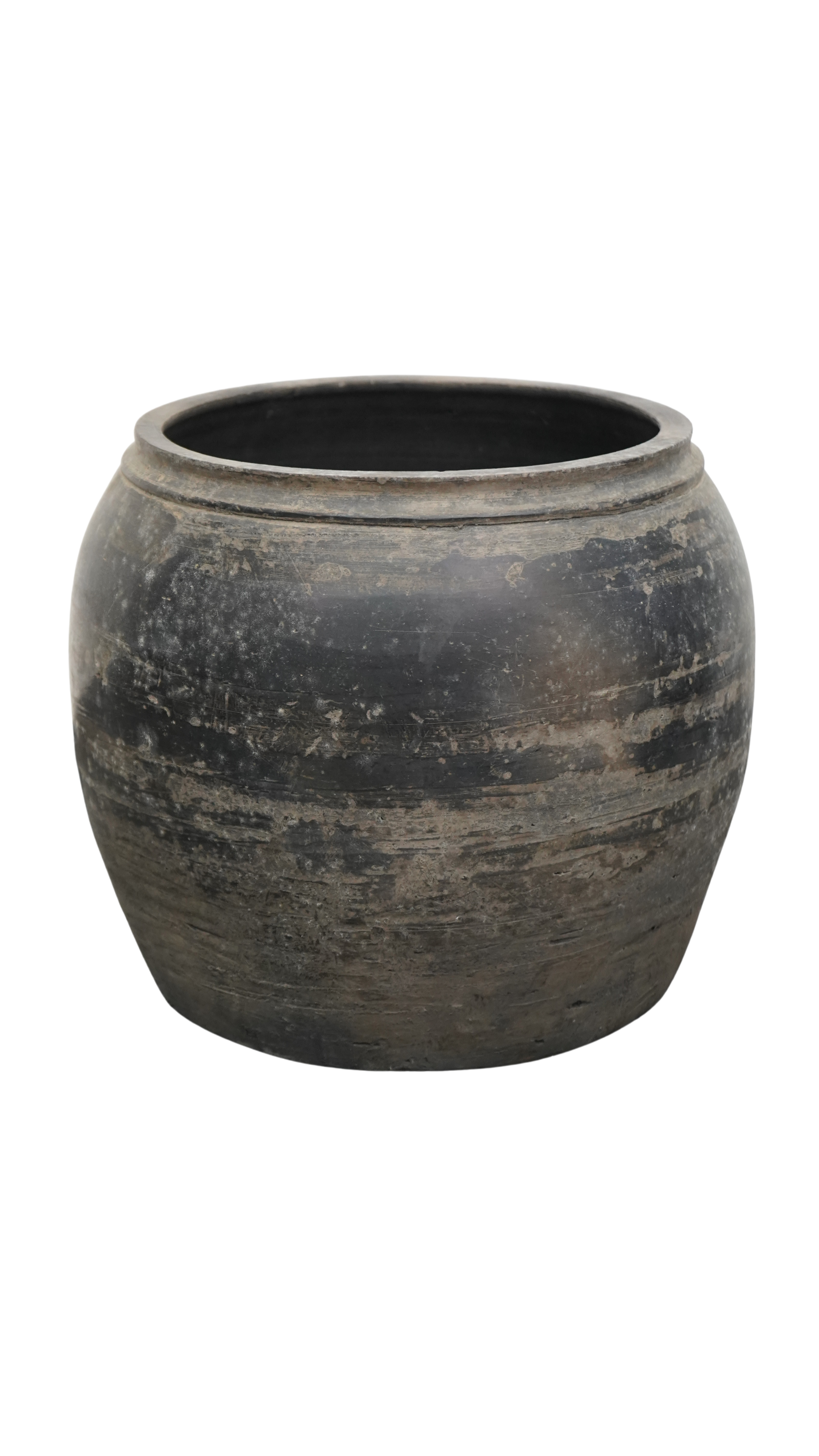 Alter Terrakotta Topf  aus China - grau 35xø40
