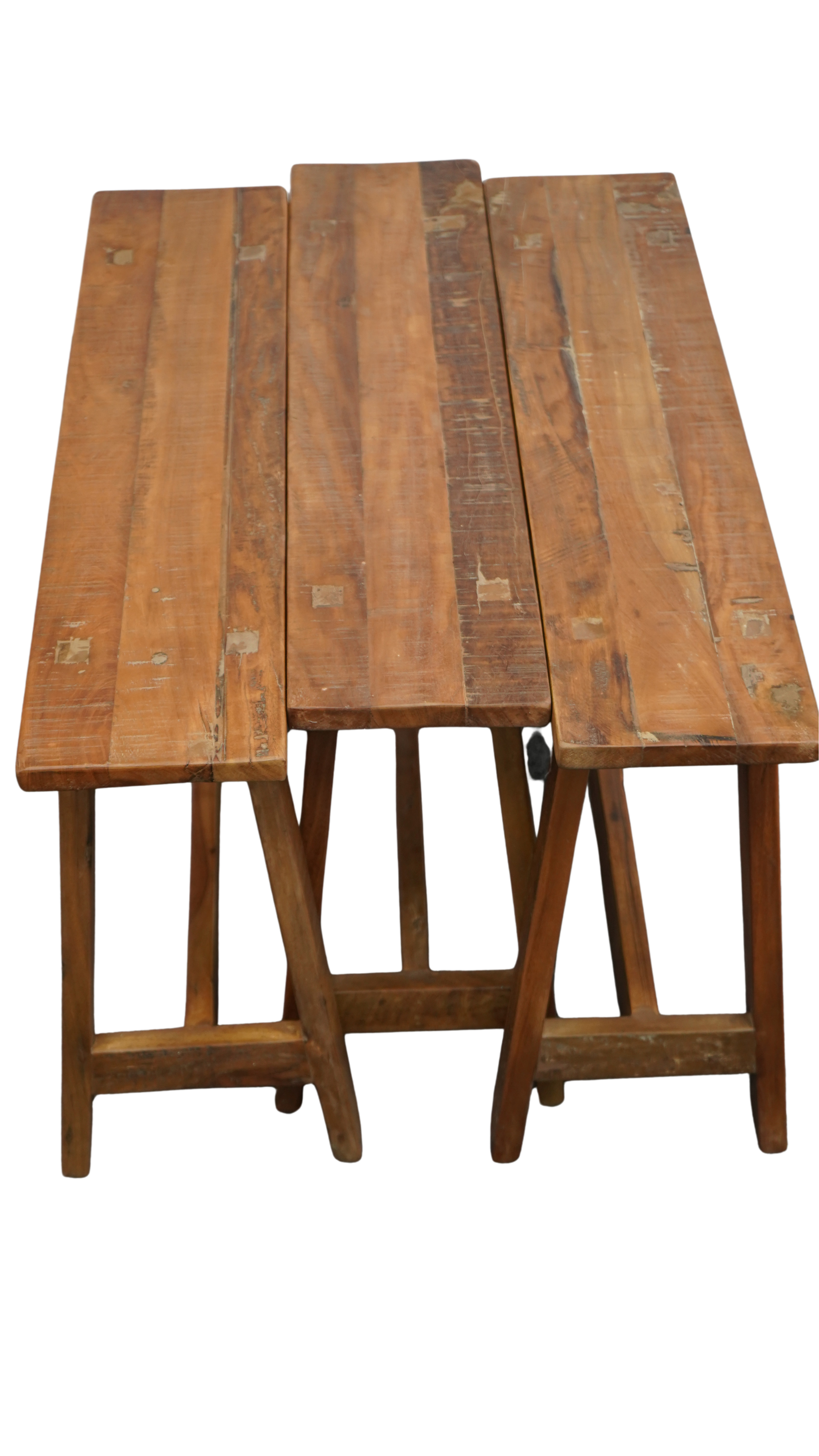 Sitzbank aus dunklem Holz, ca. 85 cm