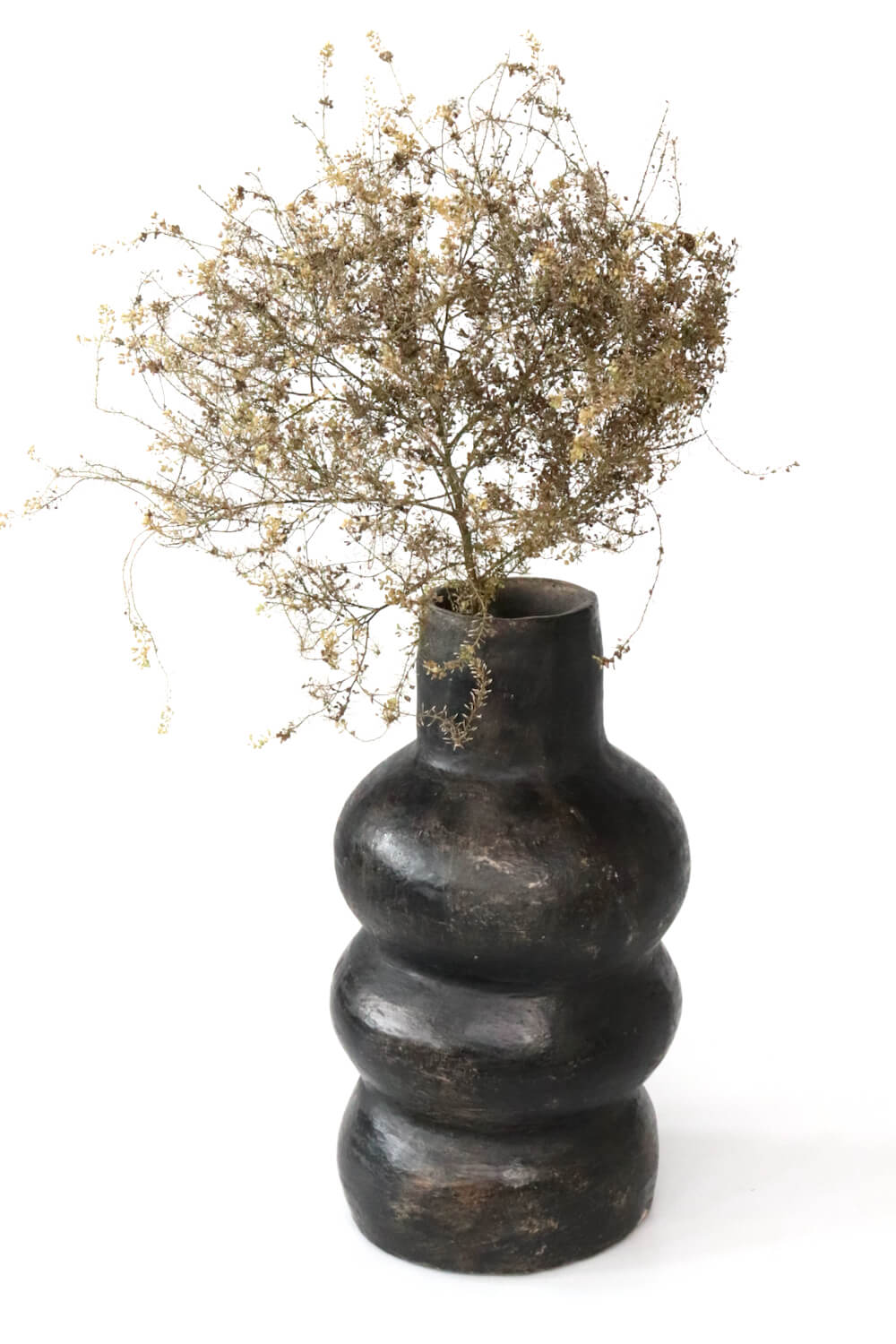 Sejnane Vase schwarz groß 38xø20 keramikvase handgetöpfert schwarz