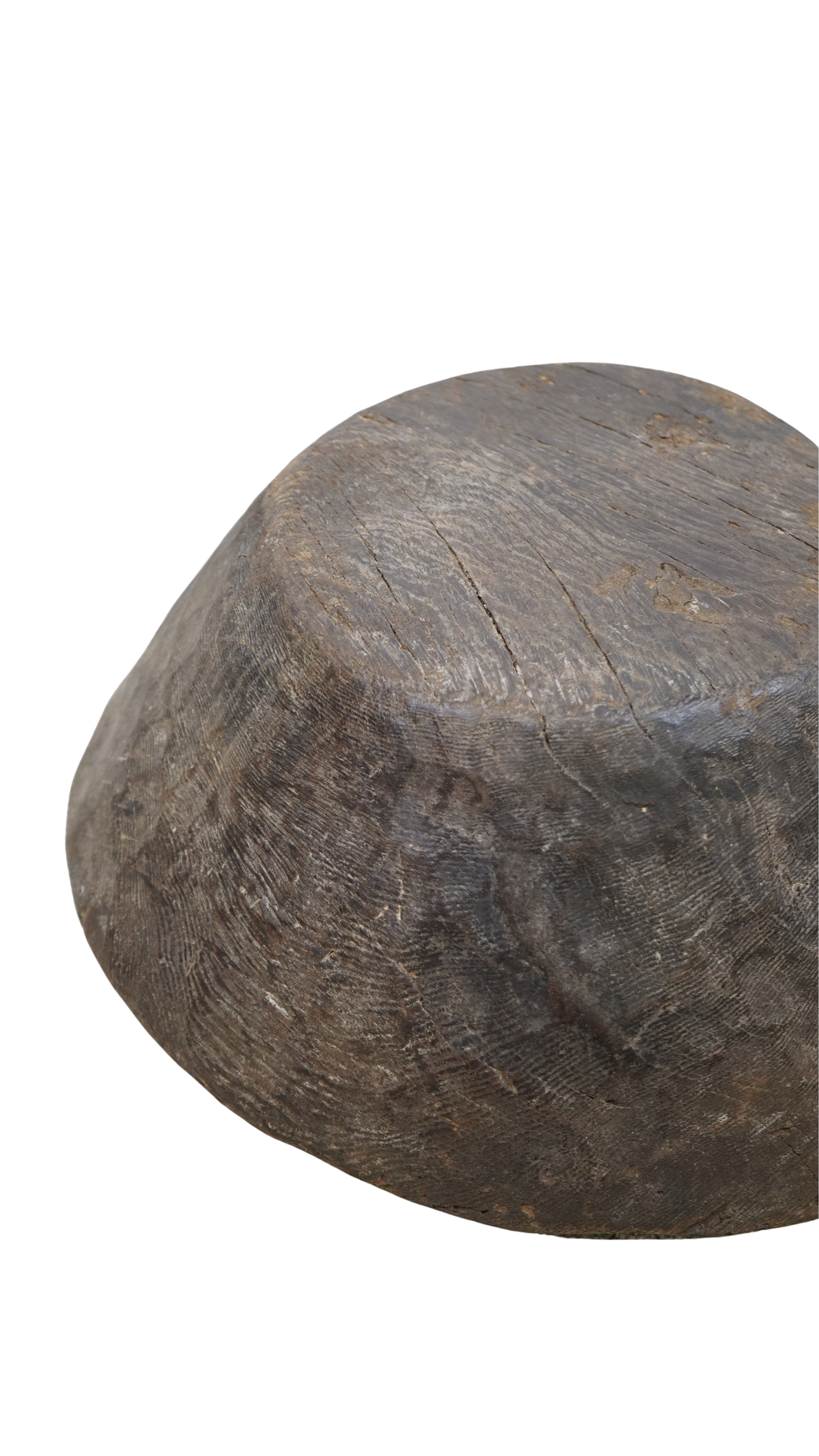Große Vintage-Holzschale TERRA mit seitlichem Griff – 50 cm
