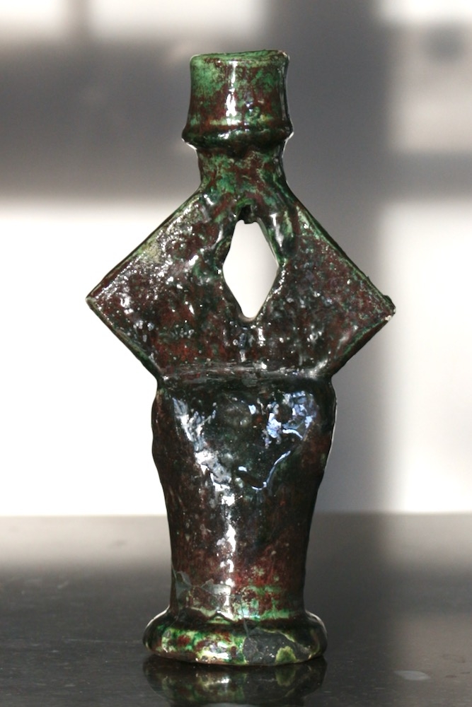handmade candle stand ceramic morocco Kerzenständer Tamegroute aus Keramik, 21 cm