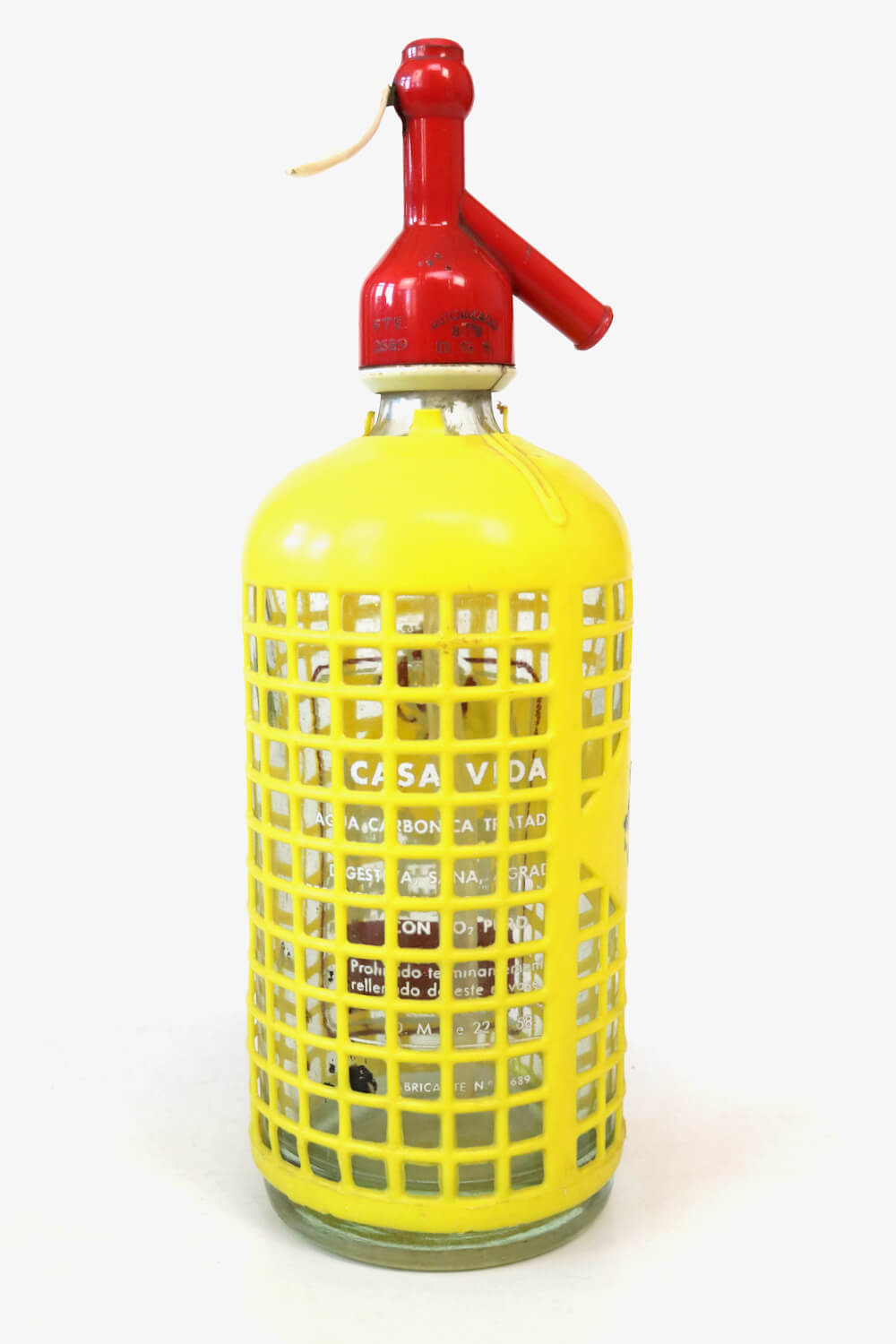 Vintage Sodaflasche Spanien gelb