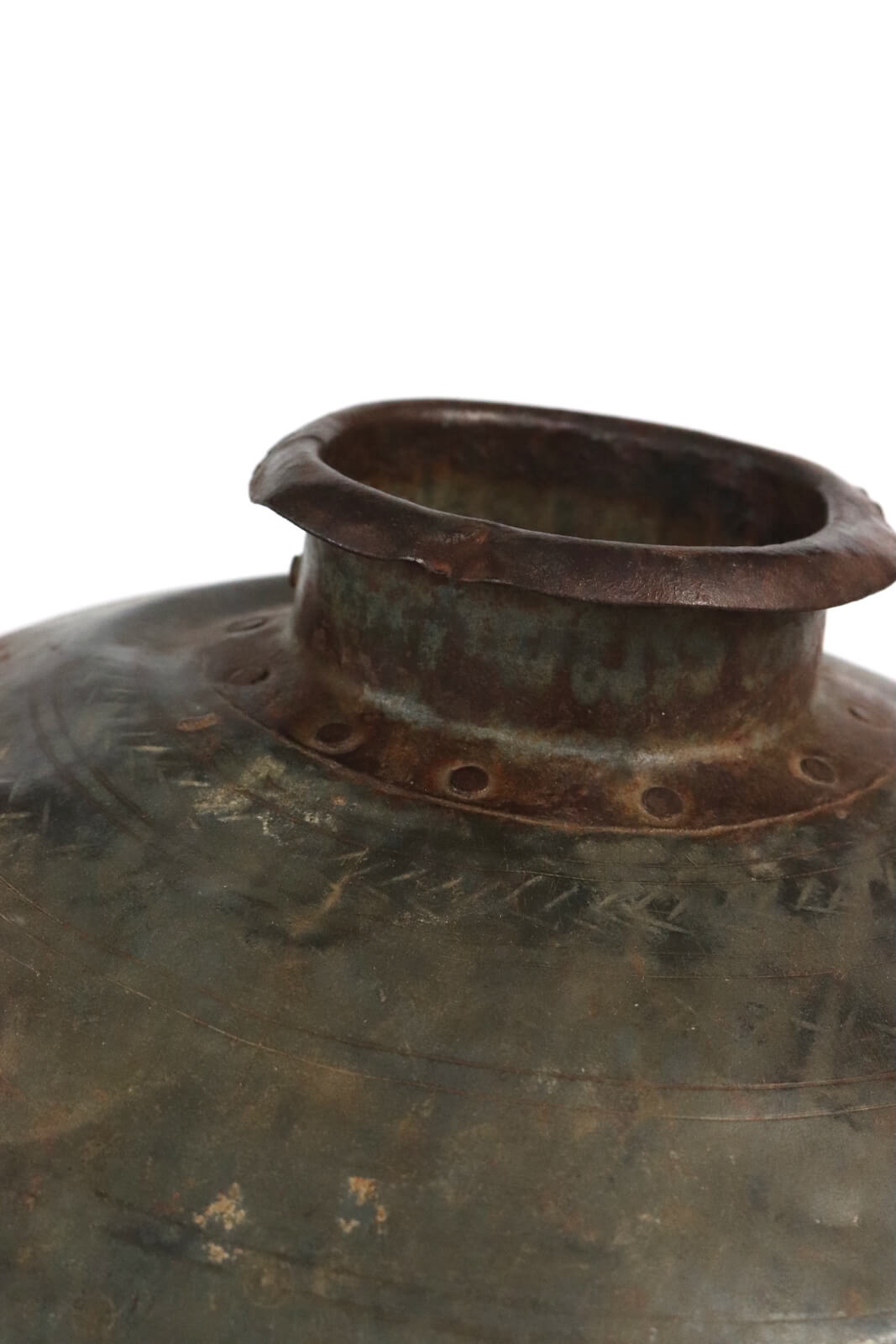Antique metal jar Antique metal jar