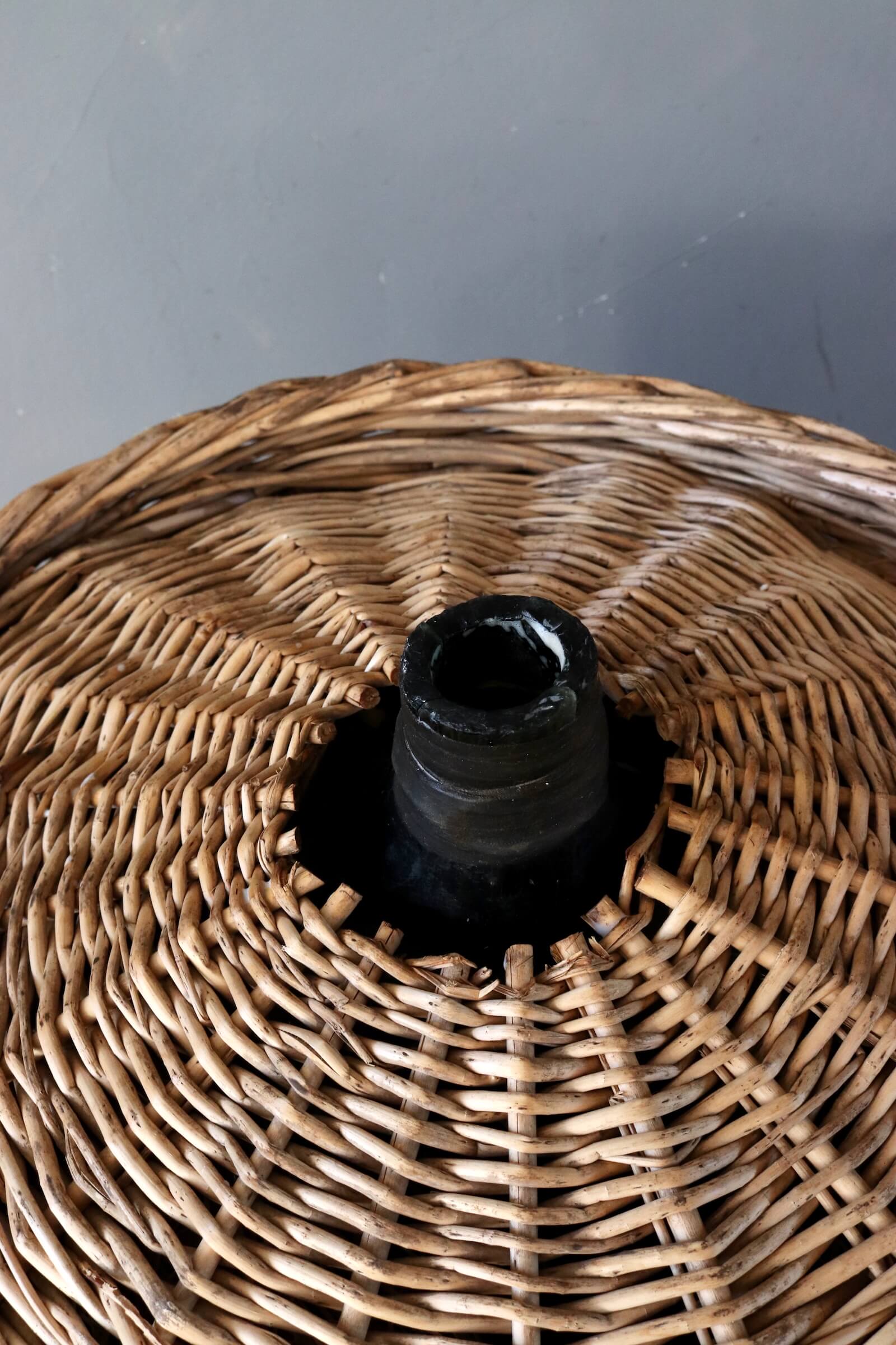 Vintage wicker glass balloon