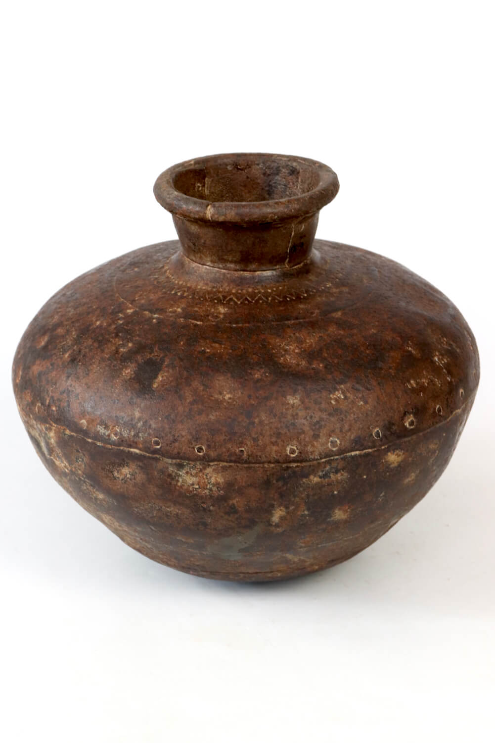 Antique metal jar from India