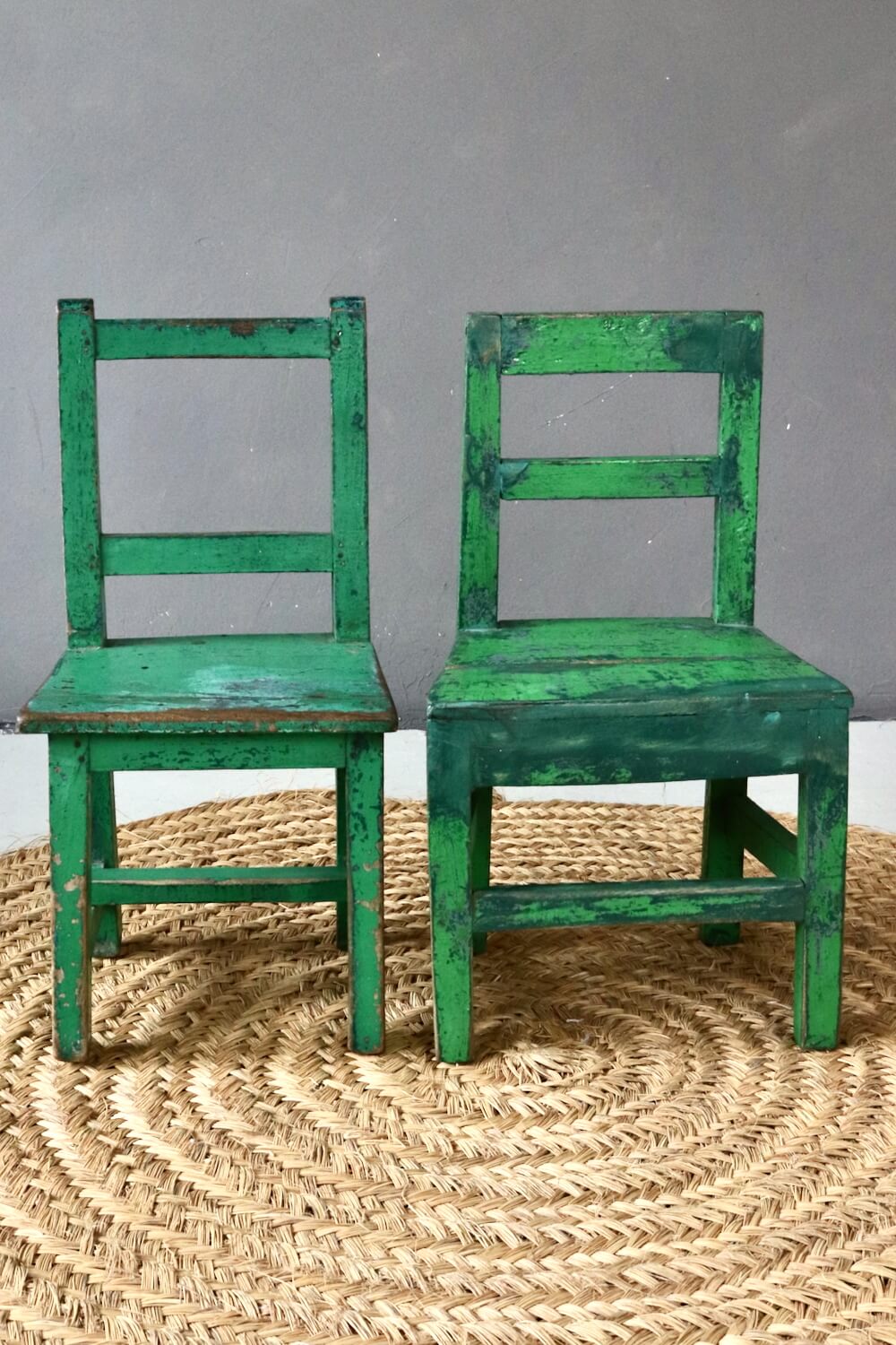 Vintage children's chair green 