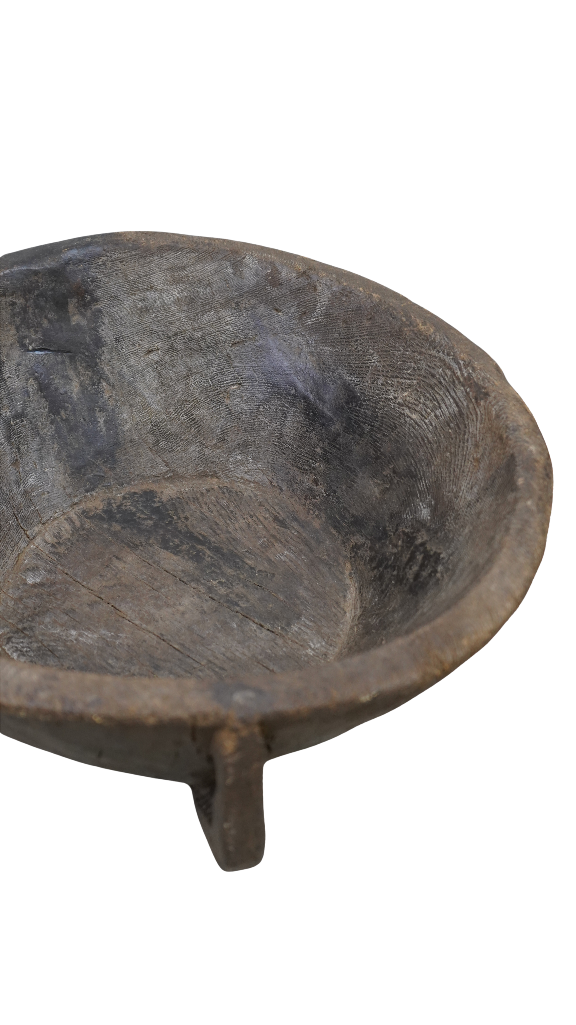 Große Vintage-Holzschale TERRA mit seitlichem Griff – 50 cm