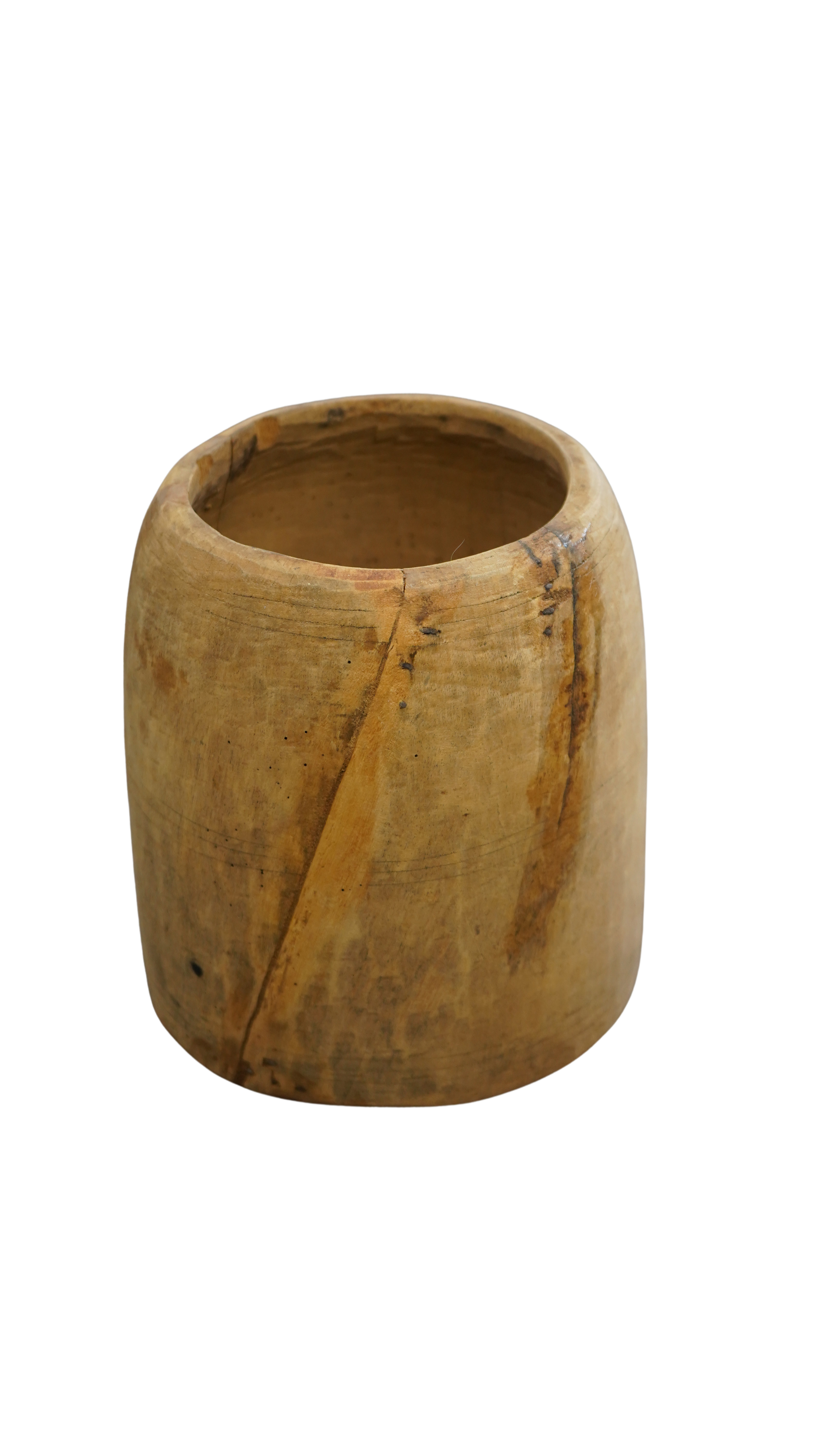 Holzvase Holztopf aus Nepal