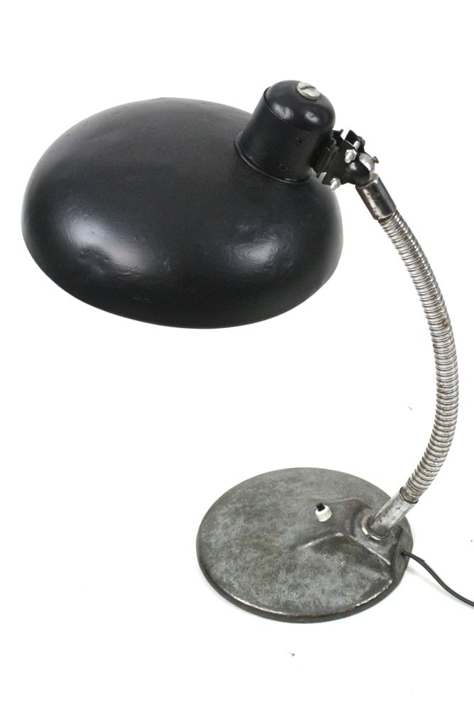 Vintage Desk Lamp 50's Schwanenhalslampe 50er Jahre, schwarz