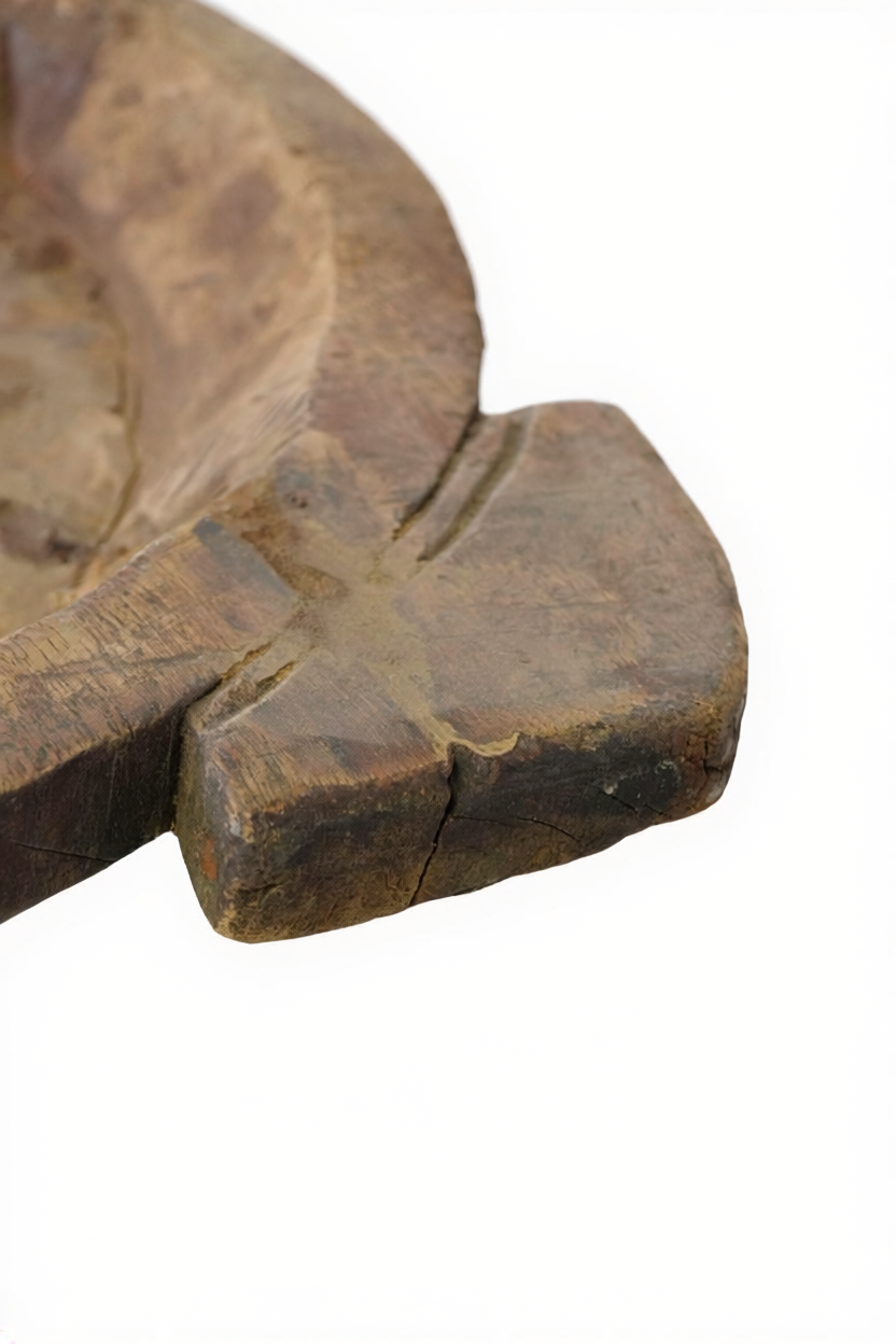 Holzschale antik mit Griff Indien Ø 44 cm