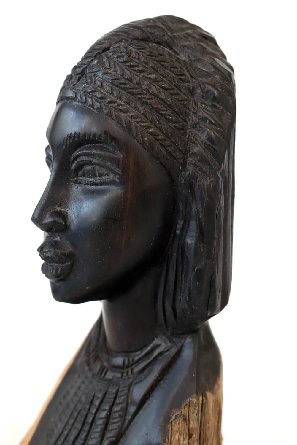 Vintage ebony head sculpture