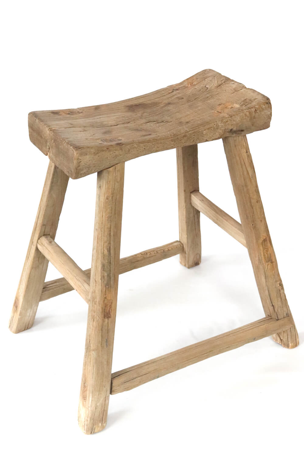 Holzhocker antik rustikal Wabi Sabi