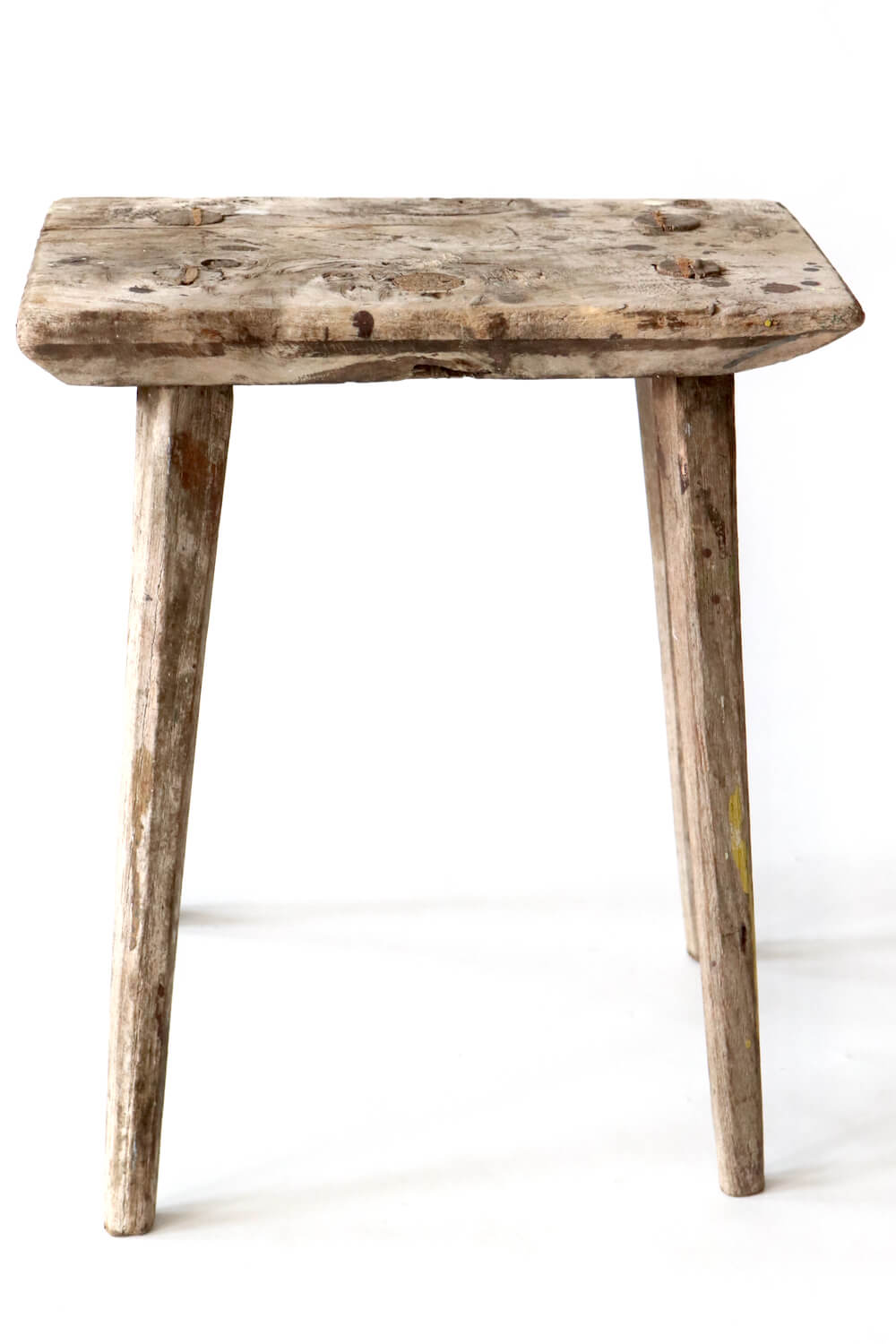 Antique stool natural wood