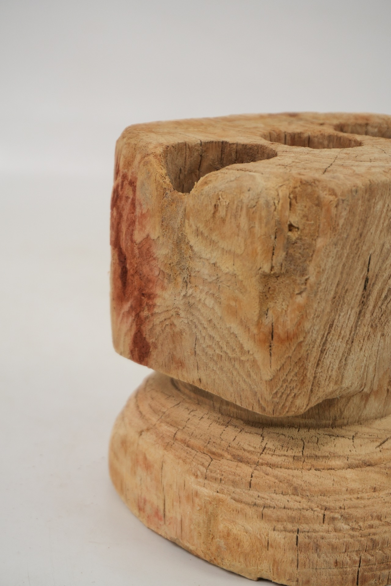 Rustic pillar candle stand
