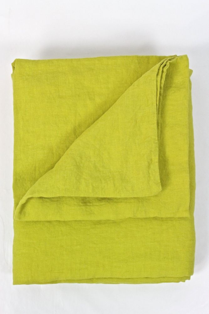Leinenbettwäsche aus gewaschenem Leinen, gelb