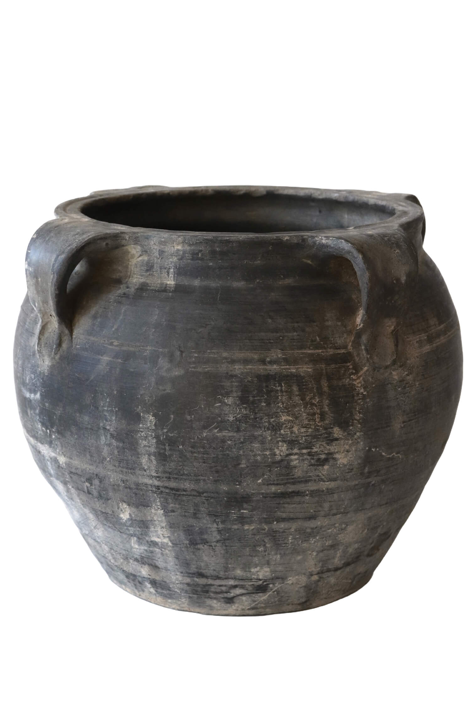 Dunkelgraue Terrakotta Vase antik, 26xø30