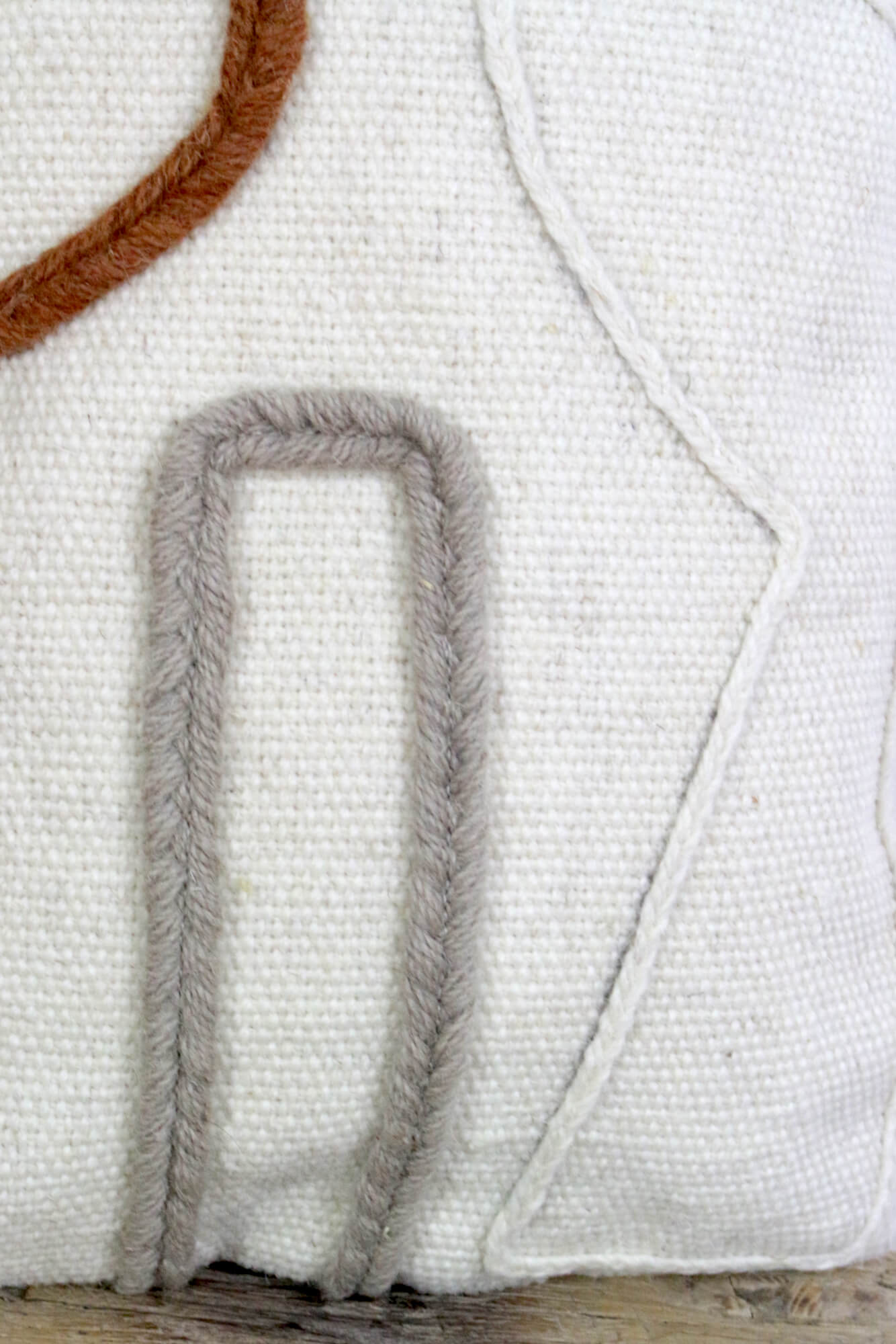 Bohokissen wollweiß mit Muster, 50x30 Bohokissen wollweiß mit Muster, 50x30