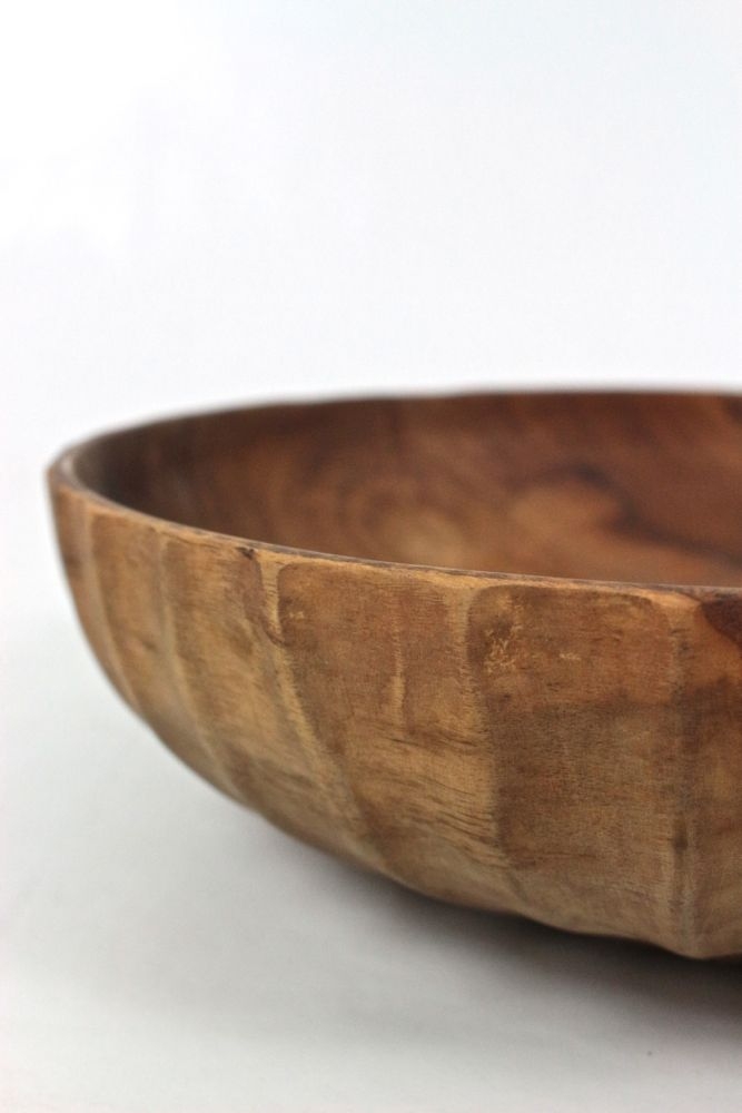holzschale teak Holzschale Teakholz handgeschnitzt, ø30 cm