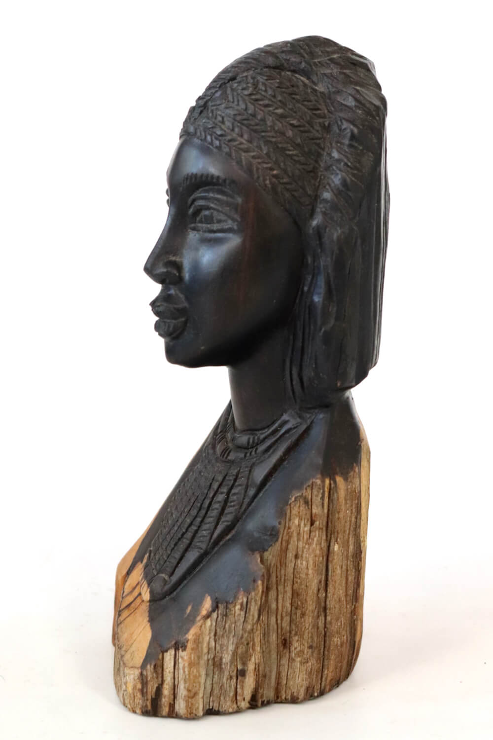 Vintage ebony head sculpture