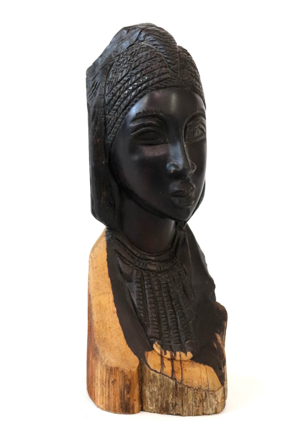 Vintage ebony head sculpture