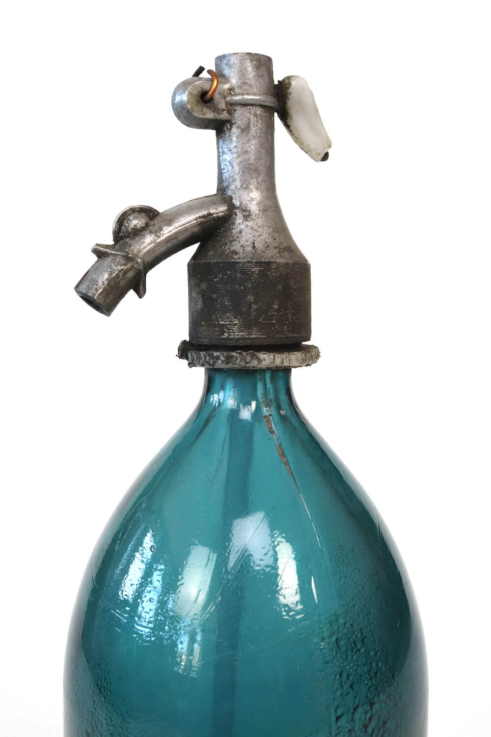 Siphonflasche antik blau 