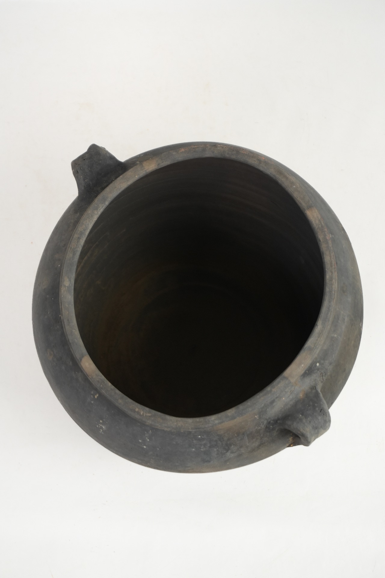 alter Terrakotta Topf grau, China 28xø34