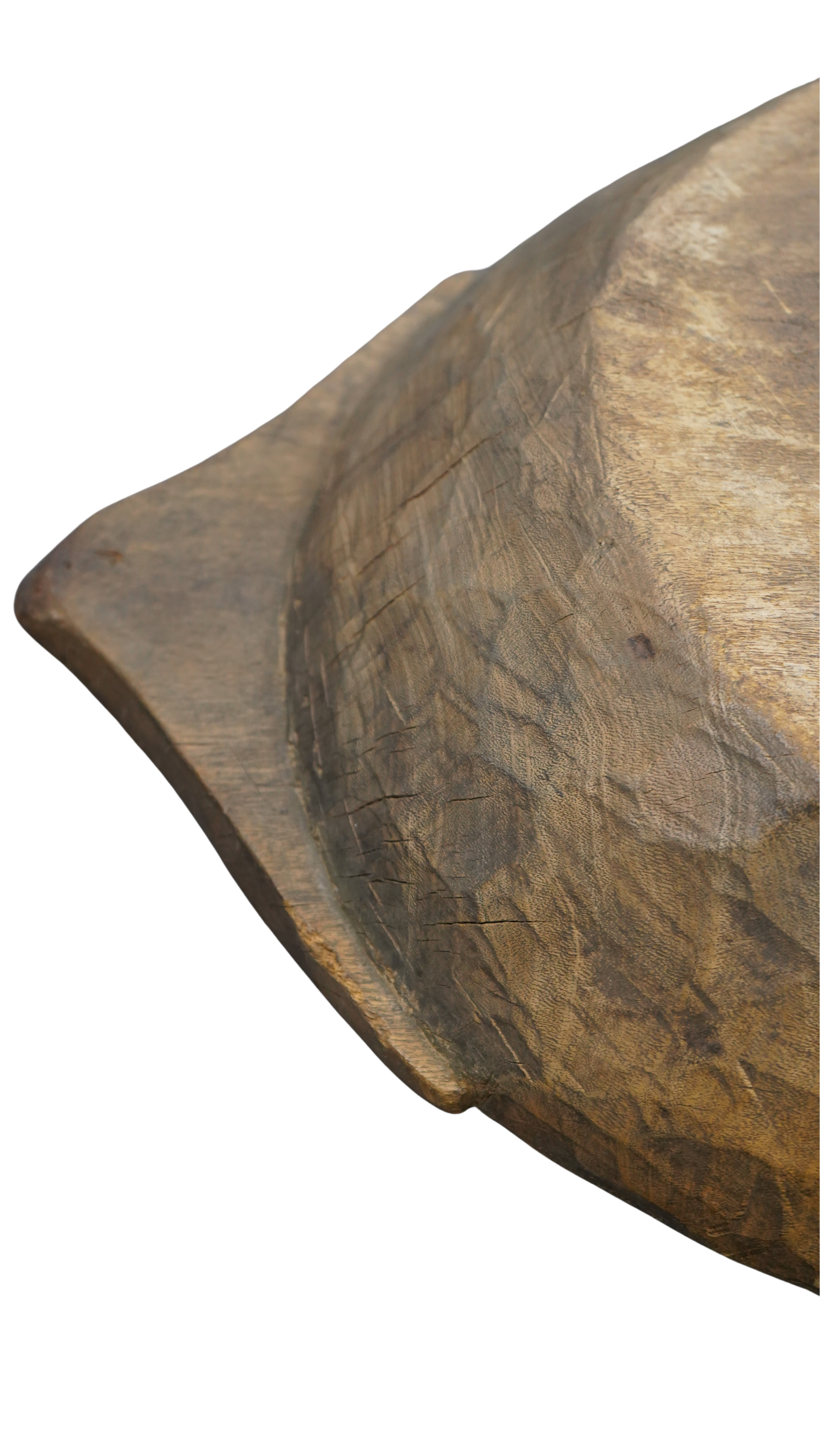 Geschnitzte Holzschale mit Sternmotiv, oval