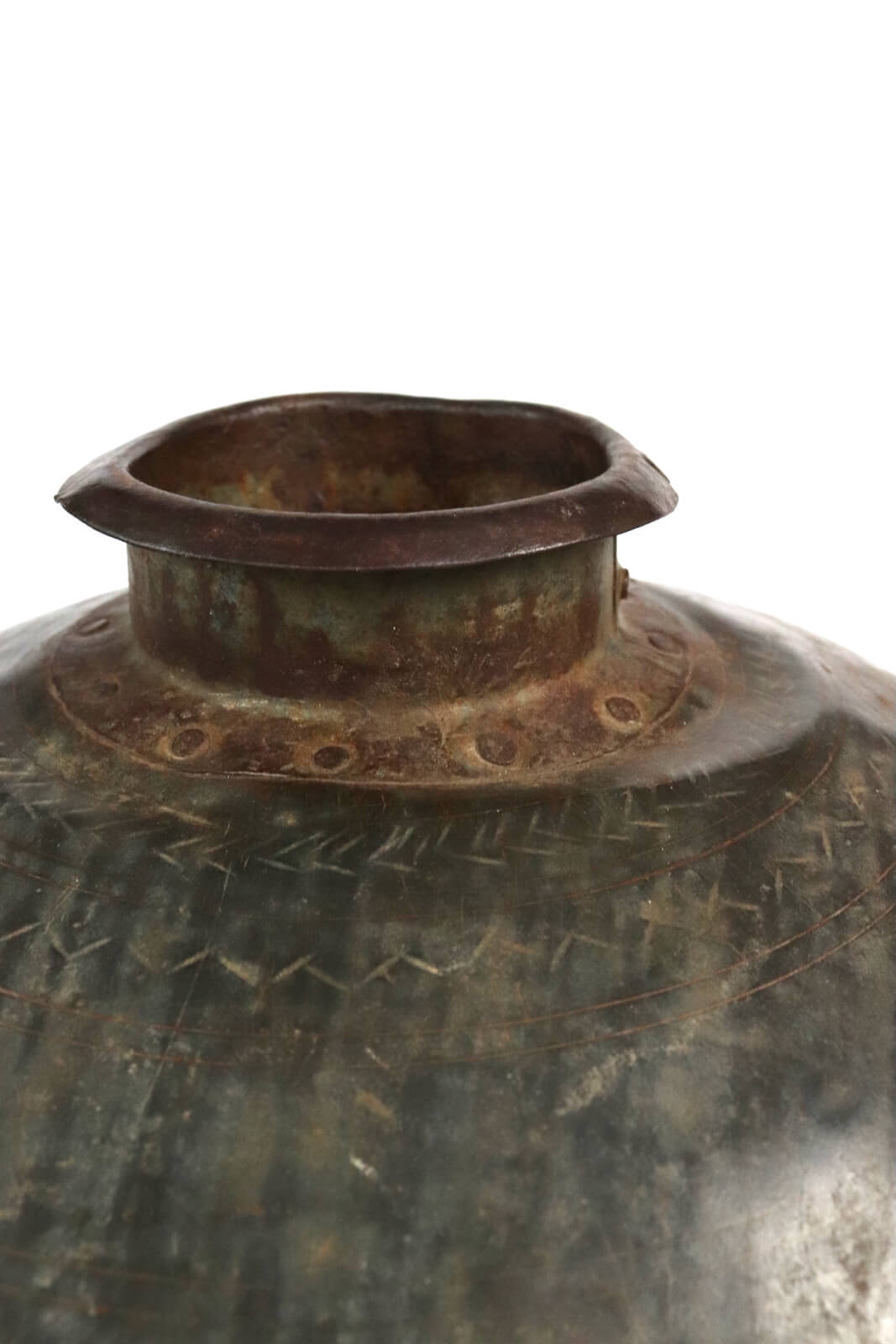 Antique metal jar Antique metal jar