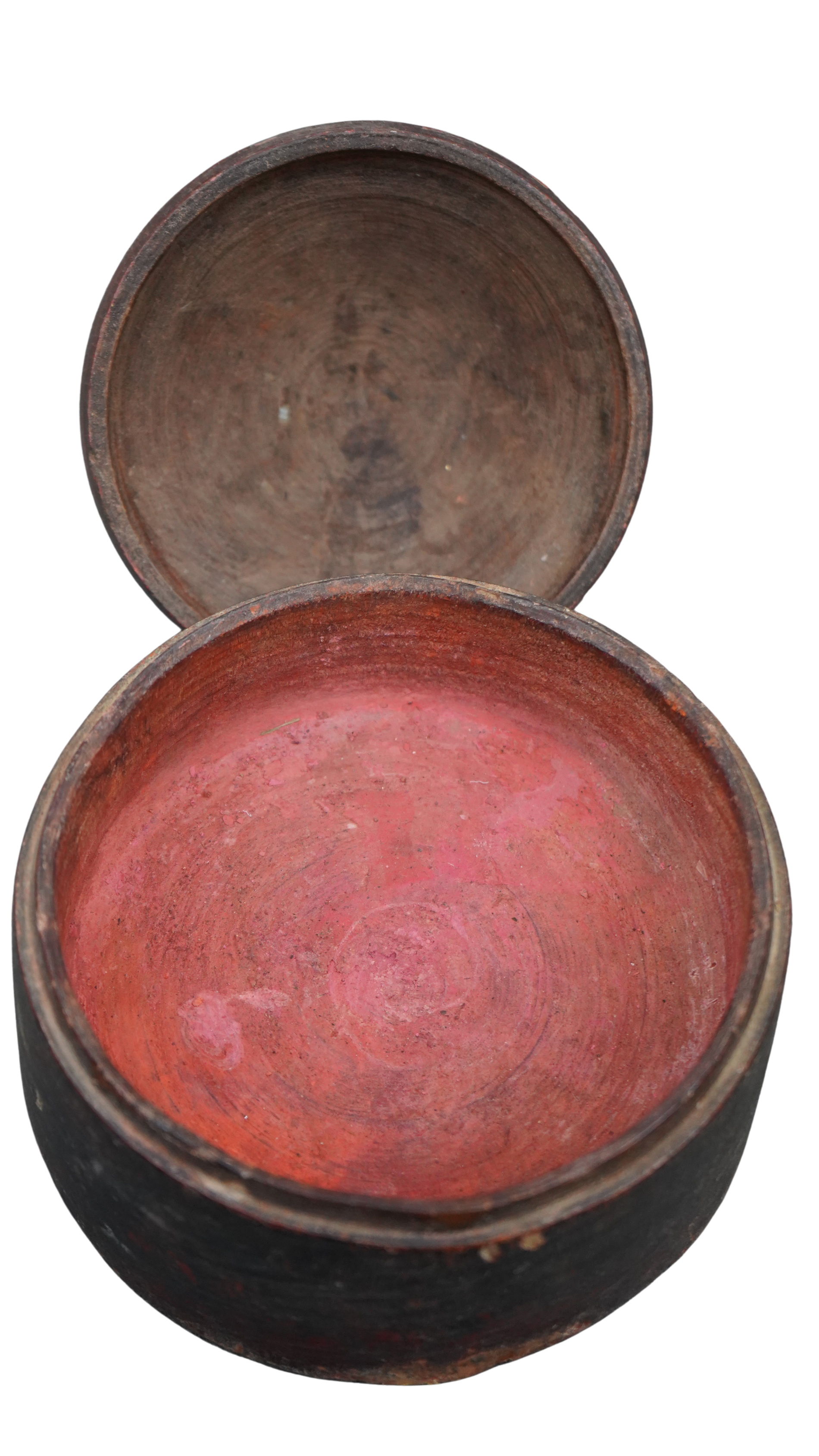 Vintage Tikka Holzdose - außergewöhnliche Vintage-Lackdose mit konischem Deckel