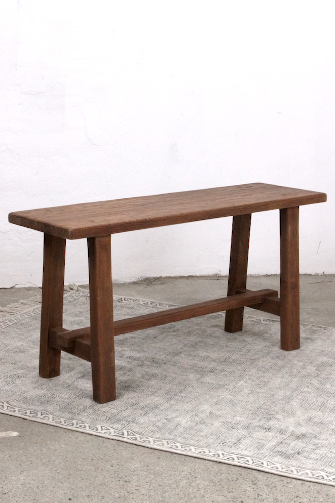 teak bench, wooden bench dark brown, wooden bench teak Kleine Holzbank aus Teakholz, 100 cm