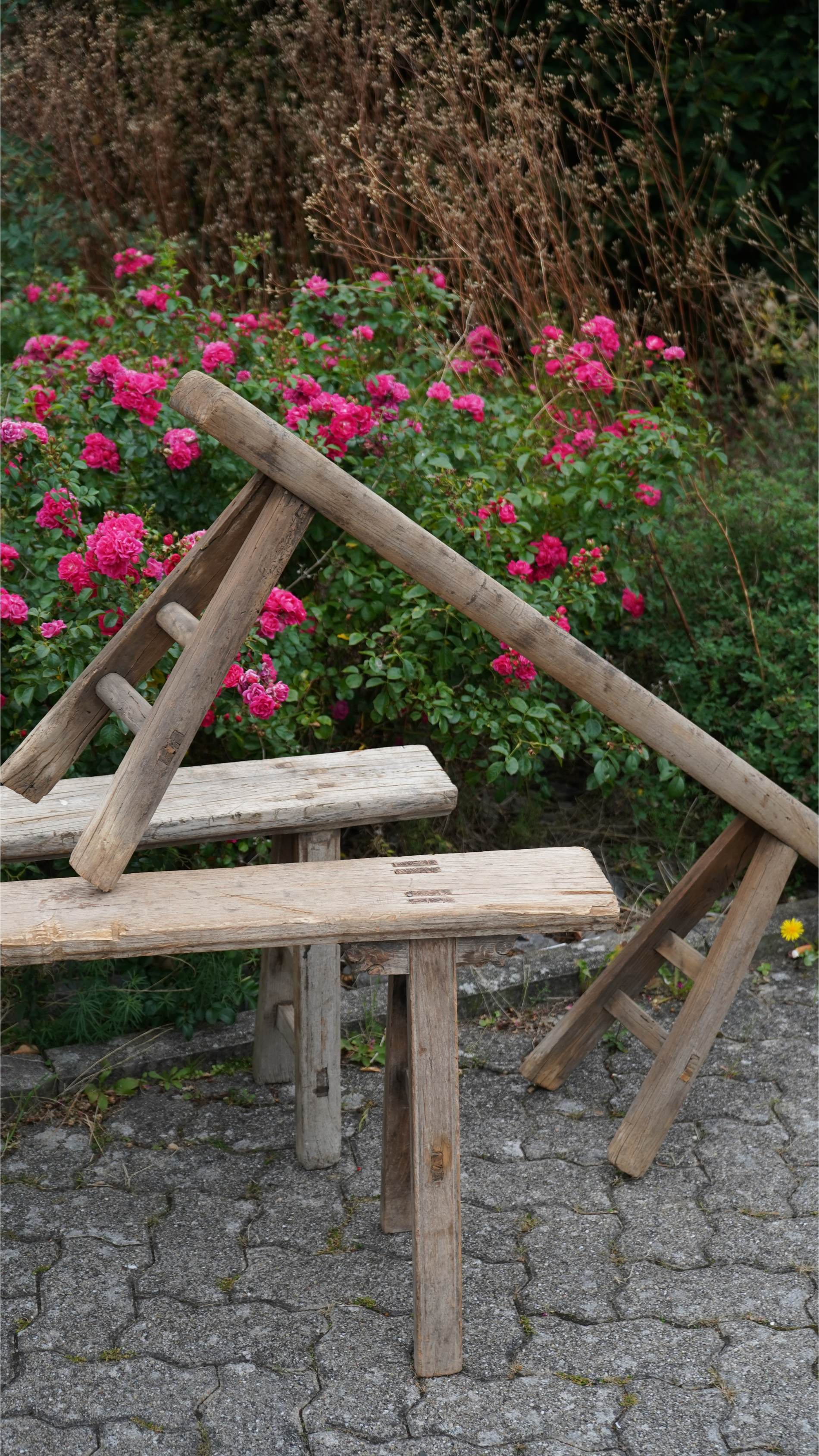 derbe chinesische Holzbank 120 cm