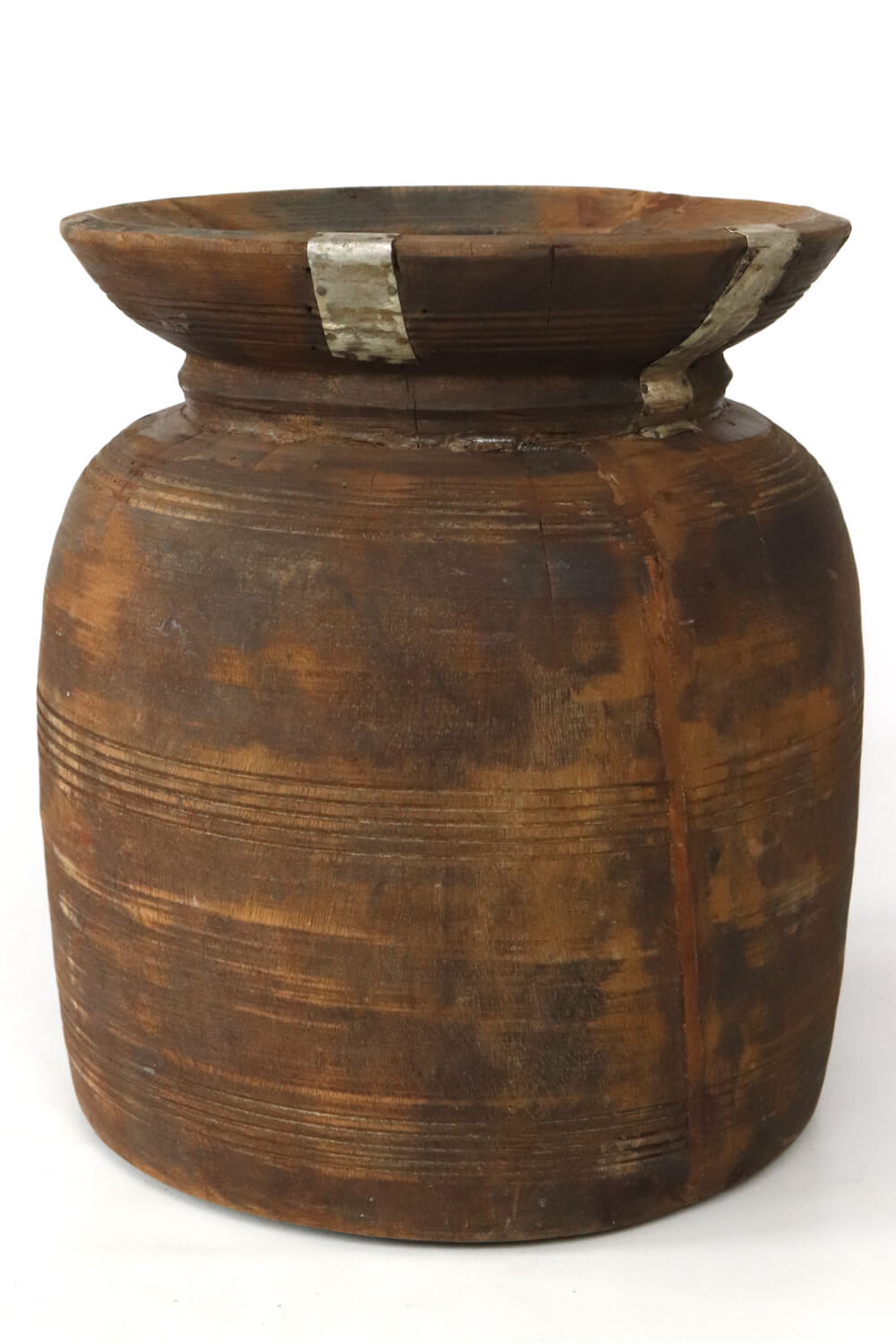 Großer Holztopf rustikal Handarbeit 34xø29 nepalvase antik holz