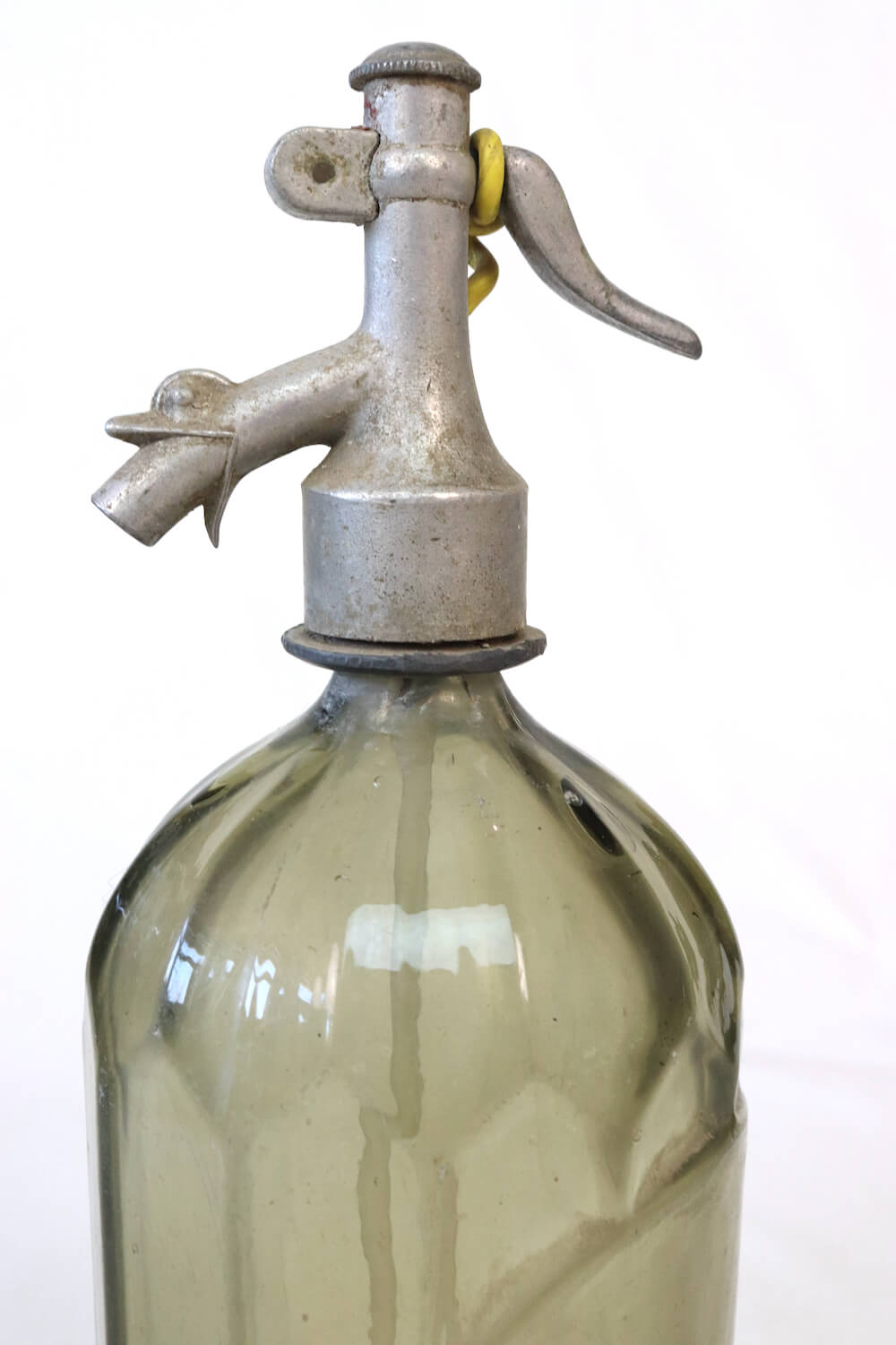 Sodaflasche antik grau, Facettenform