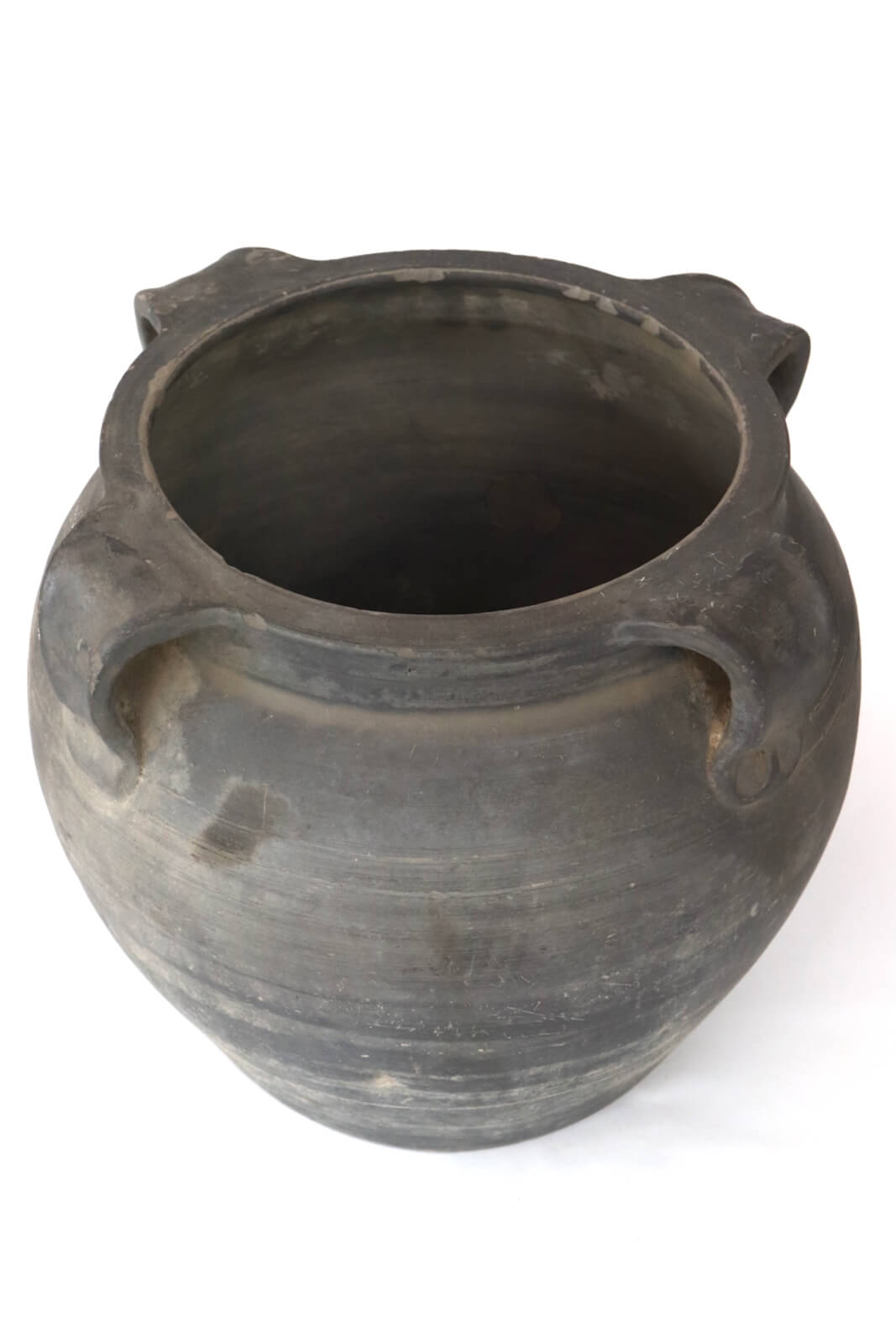 Dunkelgraue Terrakotta Vase antik, 31xø34 Dunkelgraue Terrakotta Vase antik, 31xø34