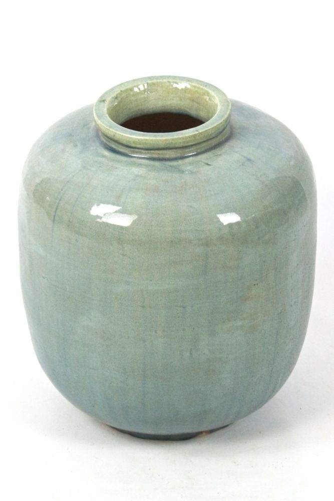 chinese vase mint Keramikvase blaugrün China, 31xø27