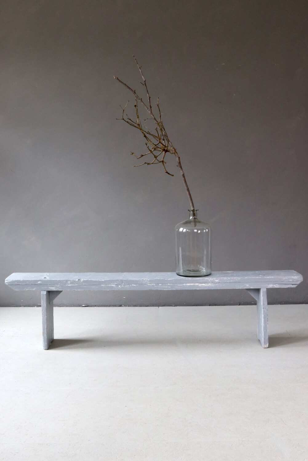 Ancient grey farmhouse bench, 200 cm