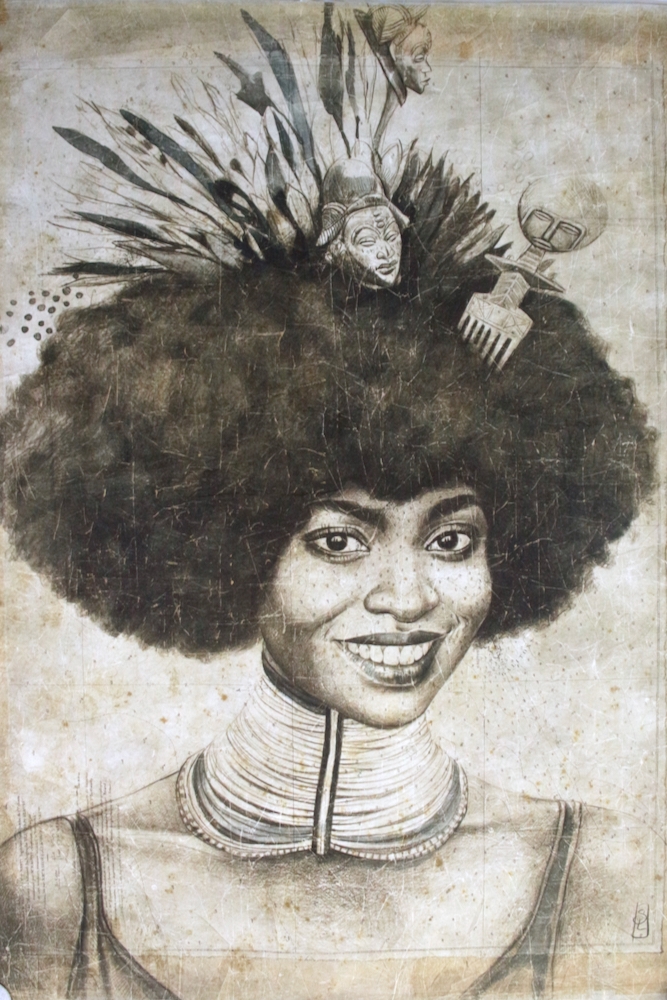Wandbild 'Frau aus Afrika' 120x90, tapetenbild mit Afrikanerin, Wall chart africain woman, wallpaper poster African woman stepahnie Ledoux Wandbild 'Äthiopierin' 120x90